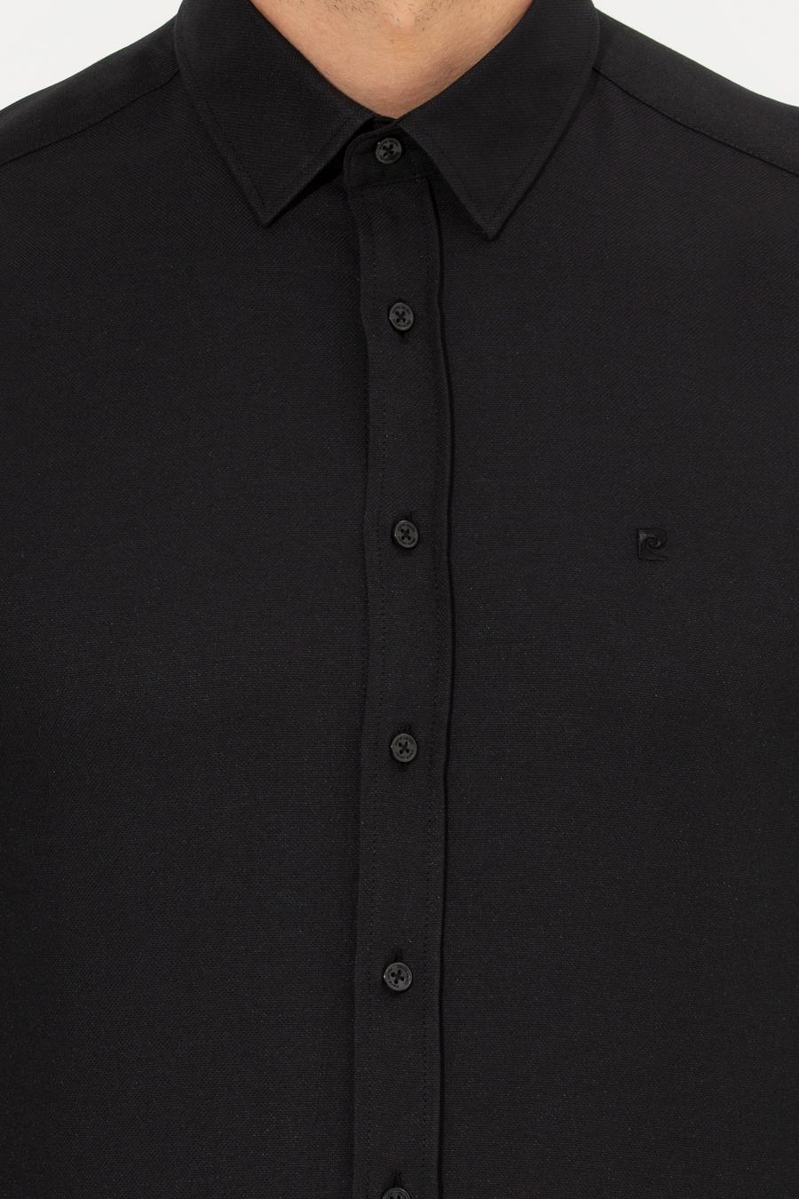 Siyah Slim Fit Gömlek_5
