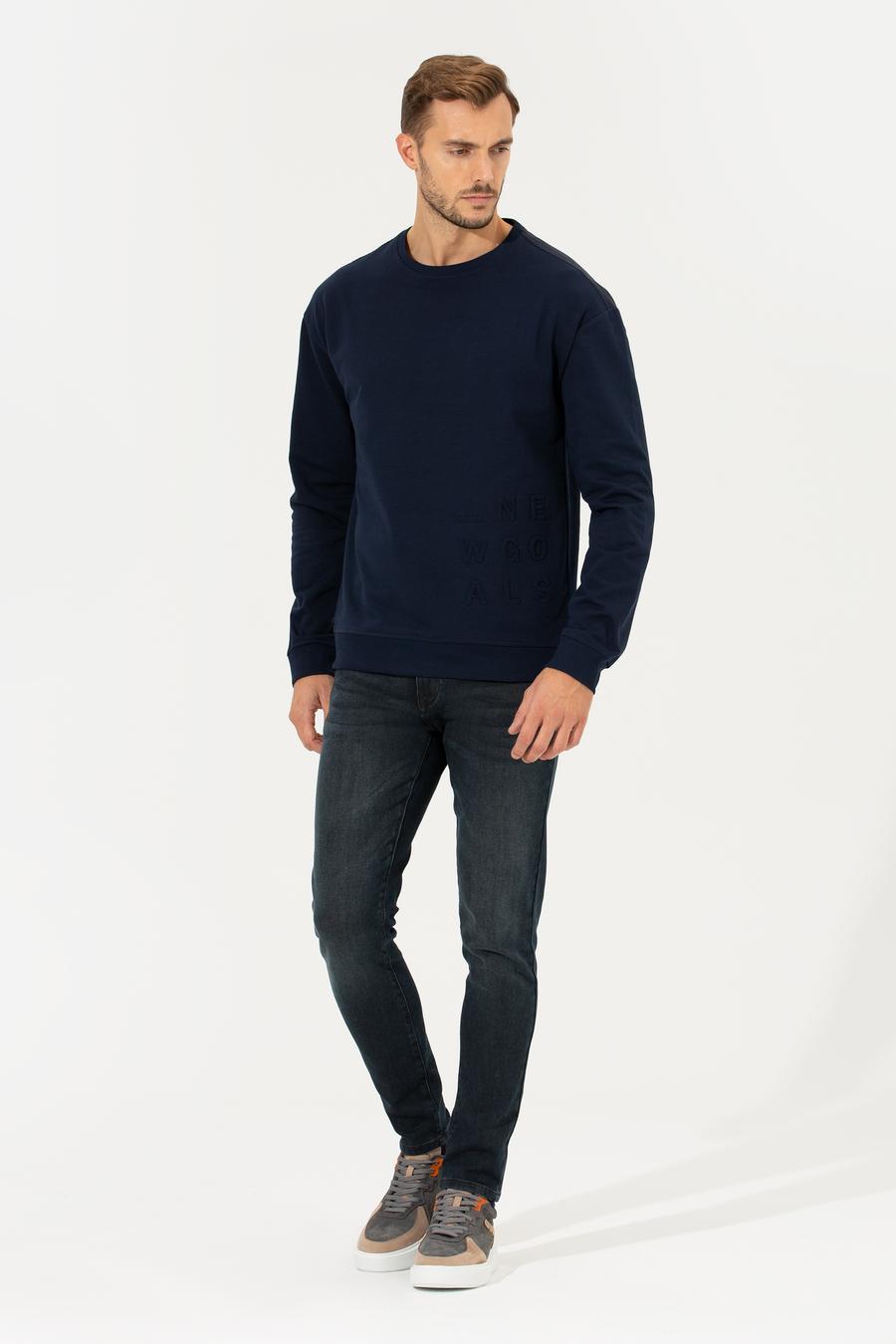 Lacivert Standart Fit Sweatshirt_3