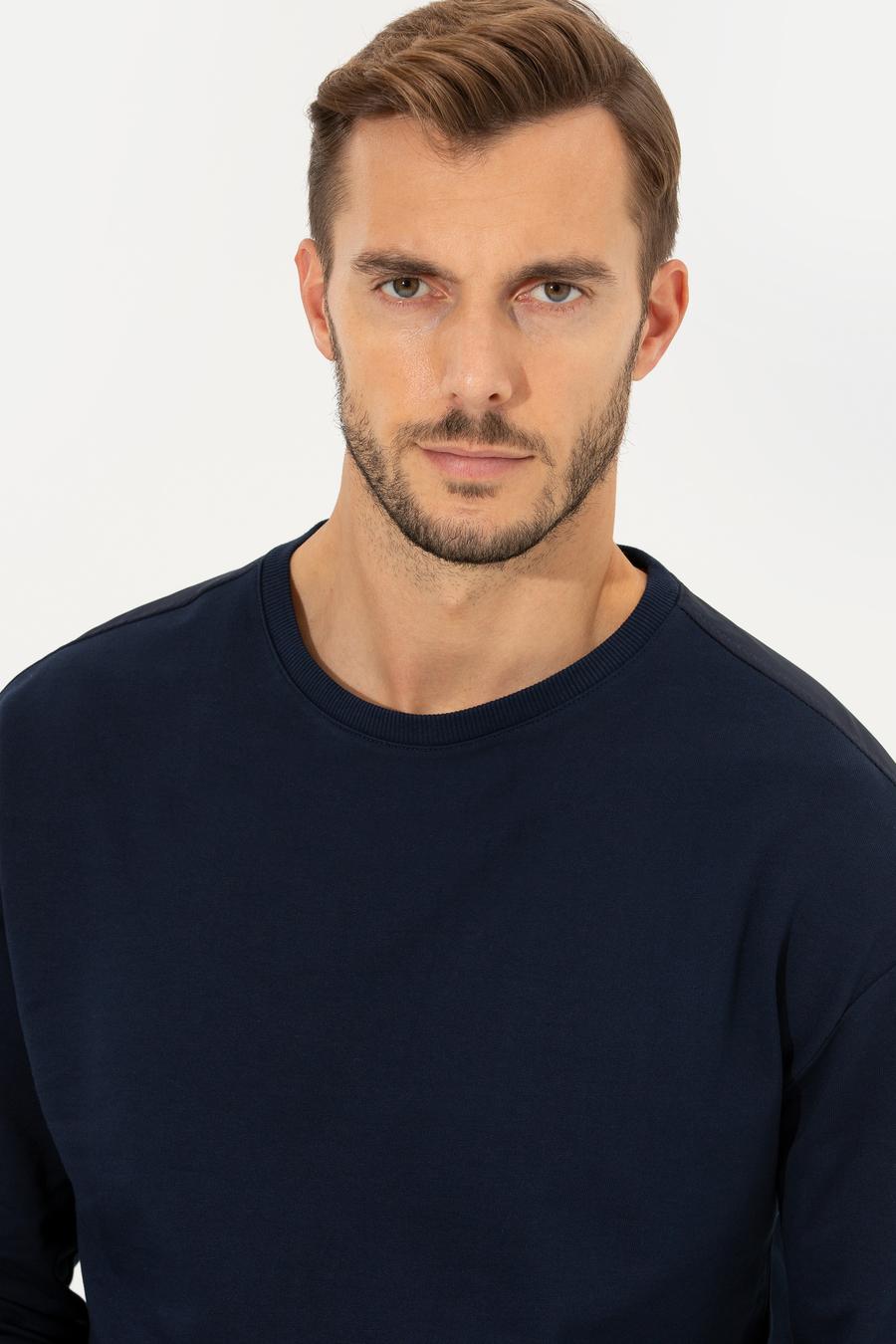 Lacivert Standart Fit Sweatshirt_1