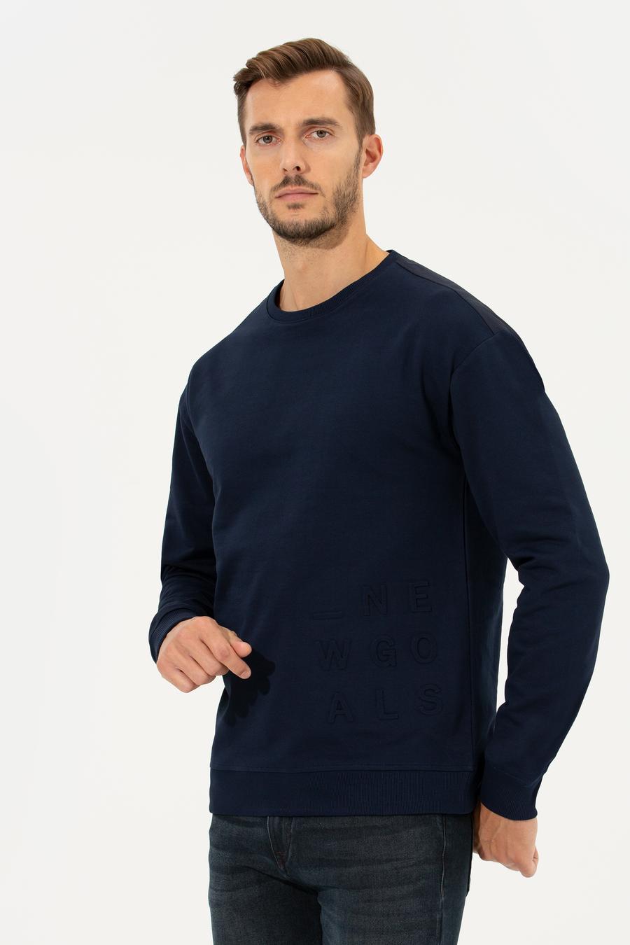 Lacivert Standart Fit Sweatshirt_2