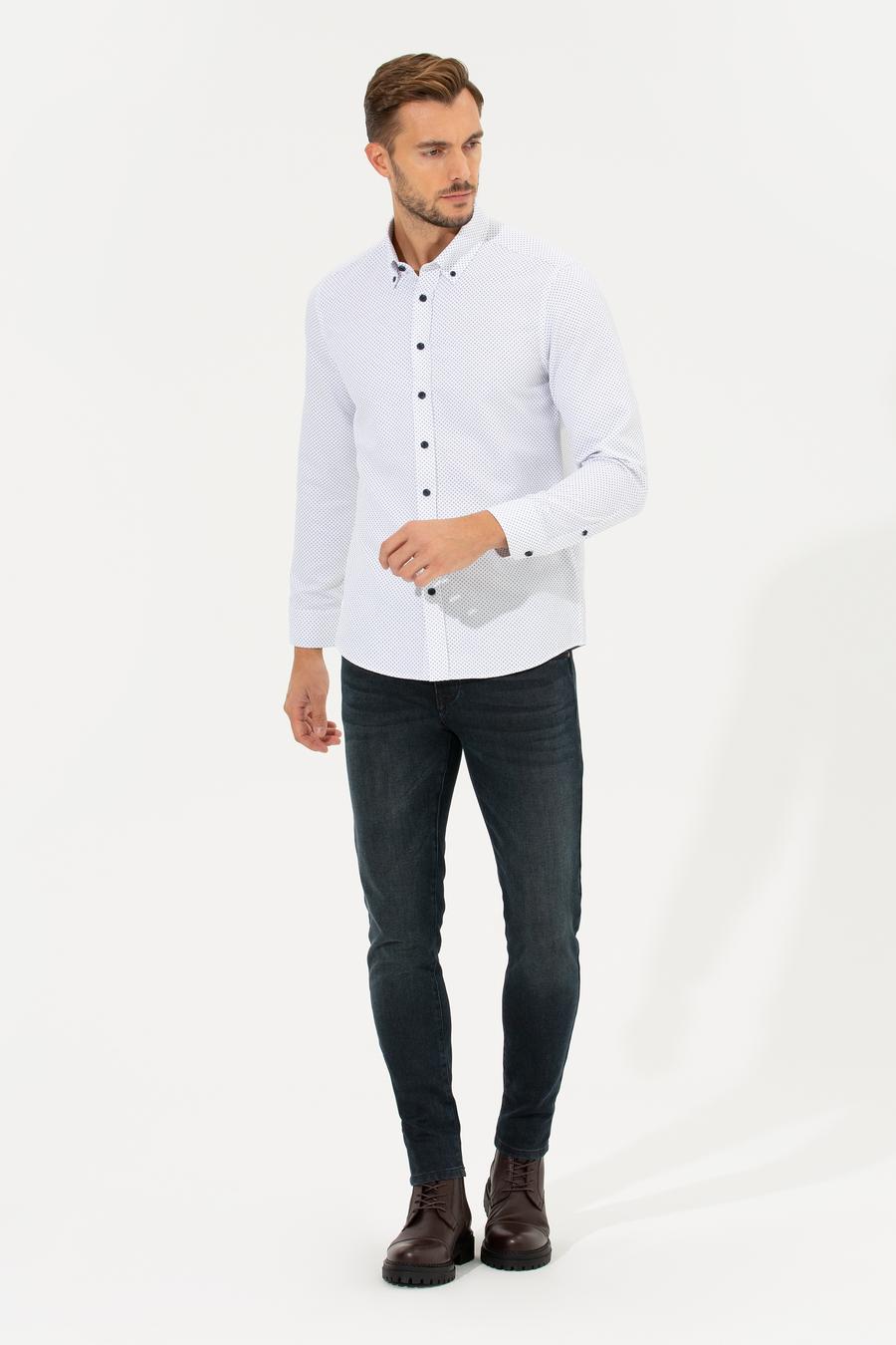 Lacivert Slim Fit Gömlek_3
