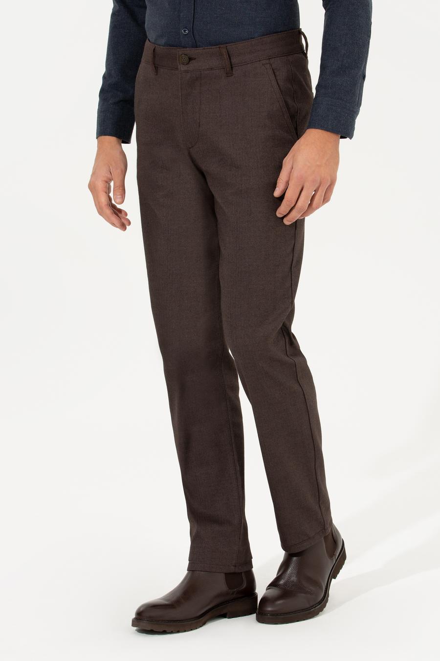 Kahverengi Regular Fit Chino Pantolon_1