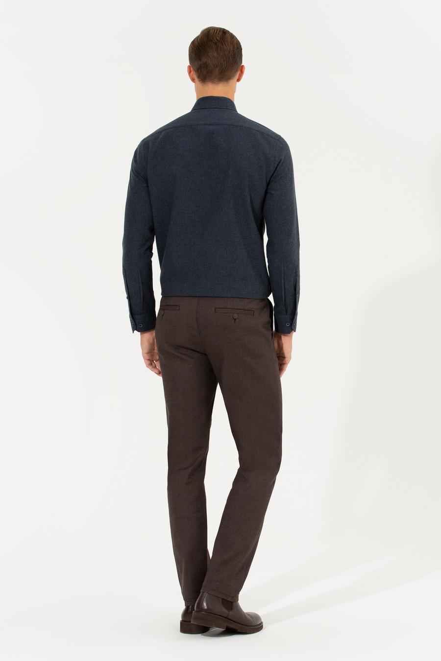 Kahverengi Regular Fit Chino Pantolon_3