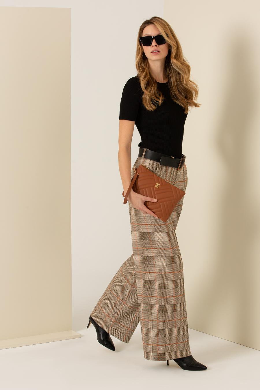 Camel Wide Flare Fit Pantolon_0