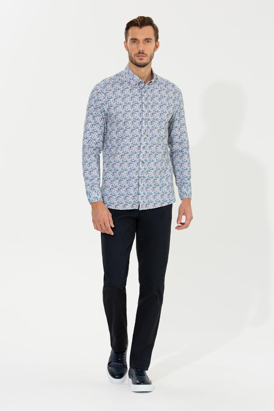 Lacivert Regular Fit Chino Pantolon_2