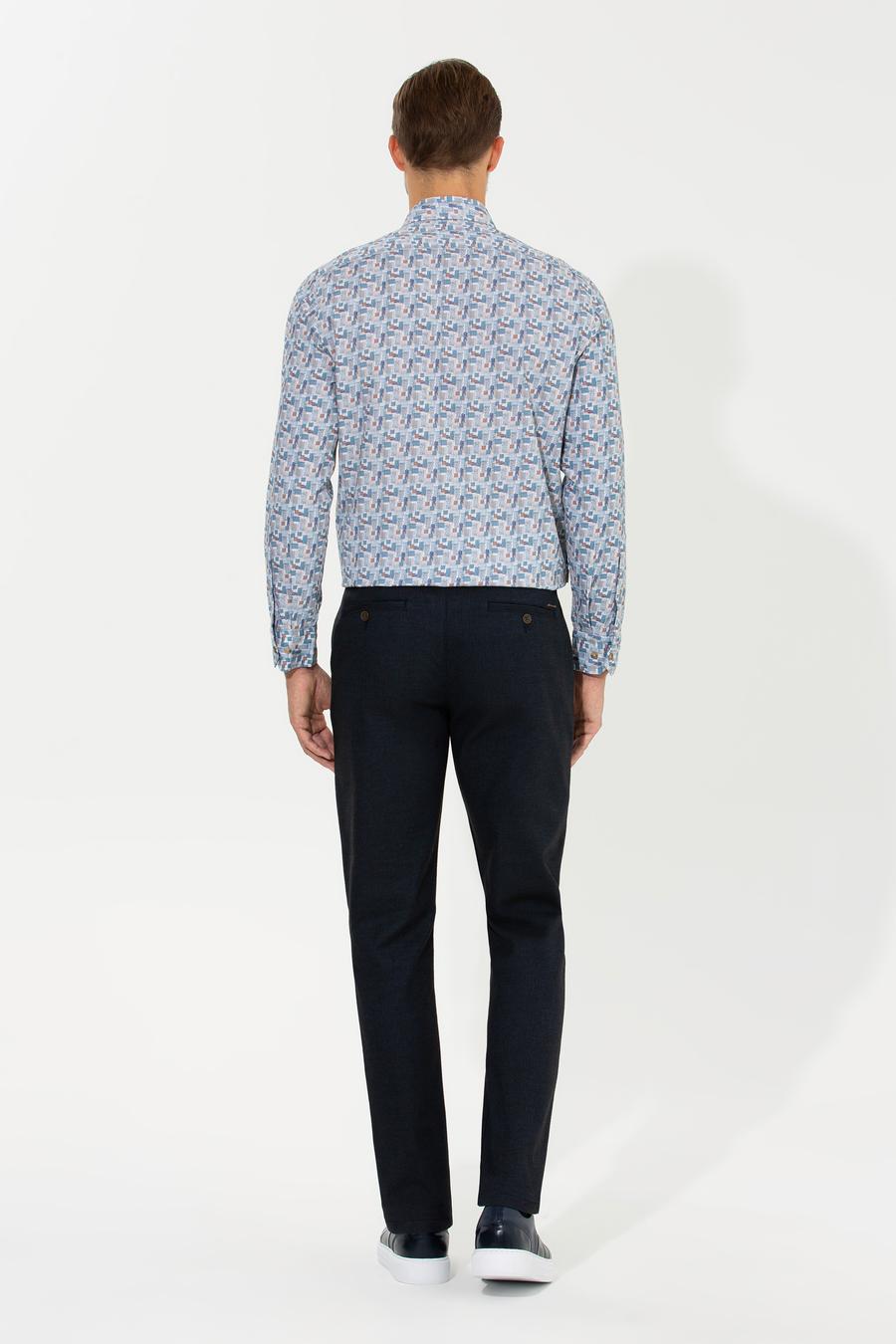 Lacivert Regular Fit Chino Pantolon_3