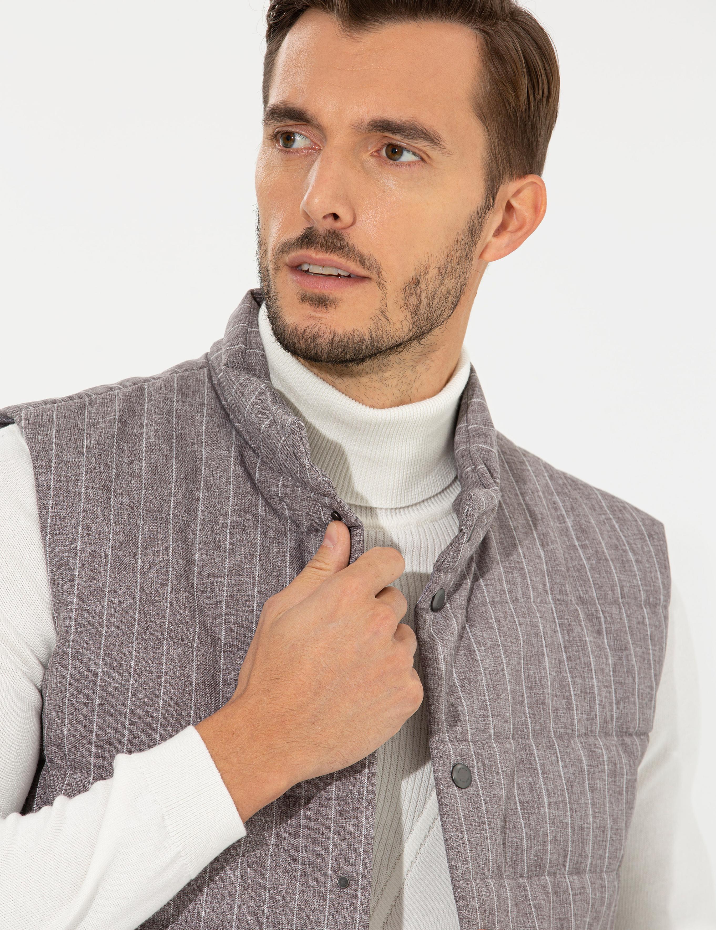 Gri Slim Fit Yelek