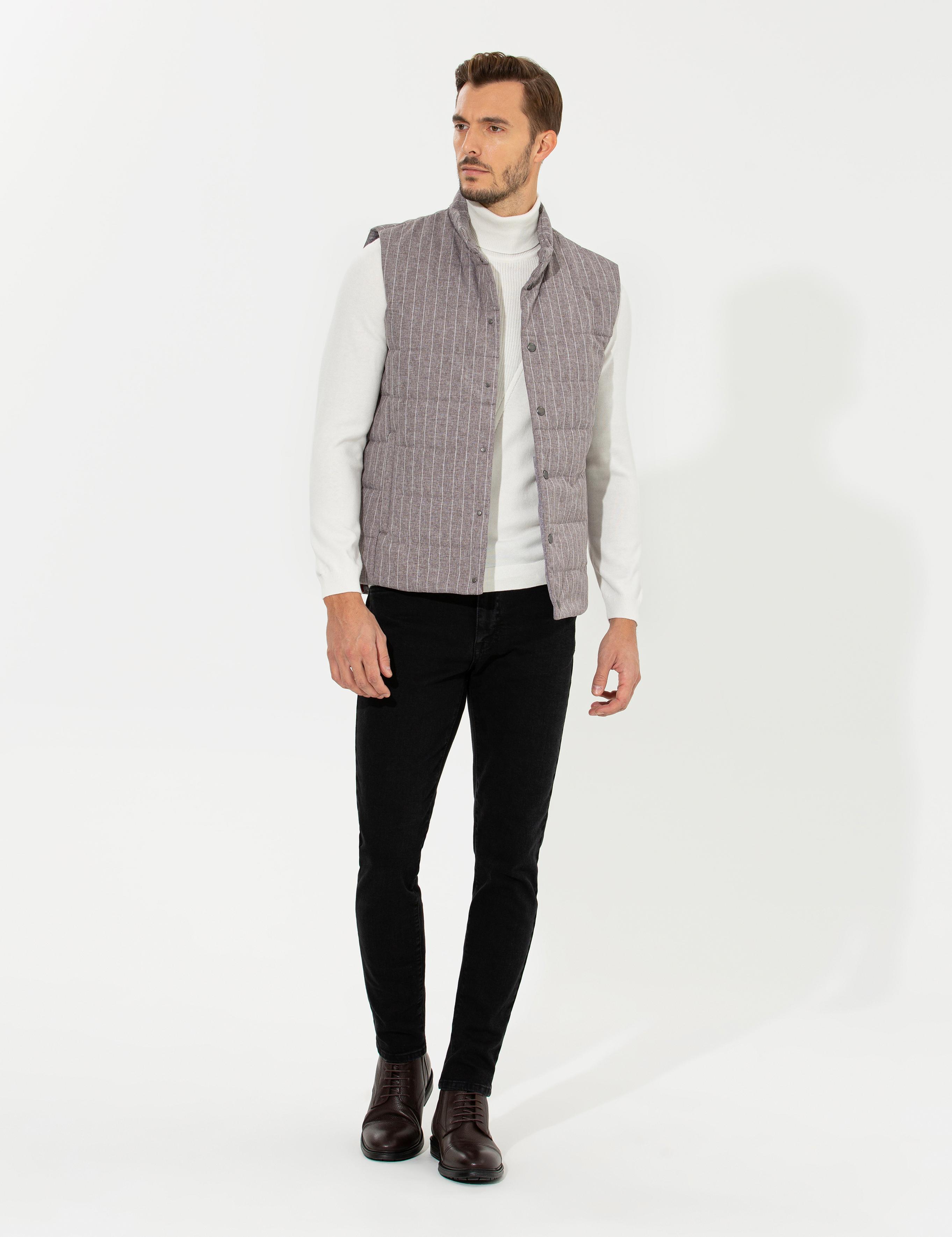 Gri Slim Fit Yelek