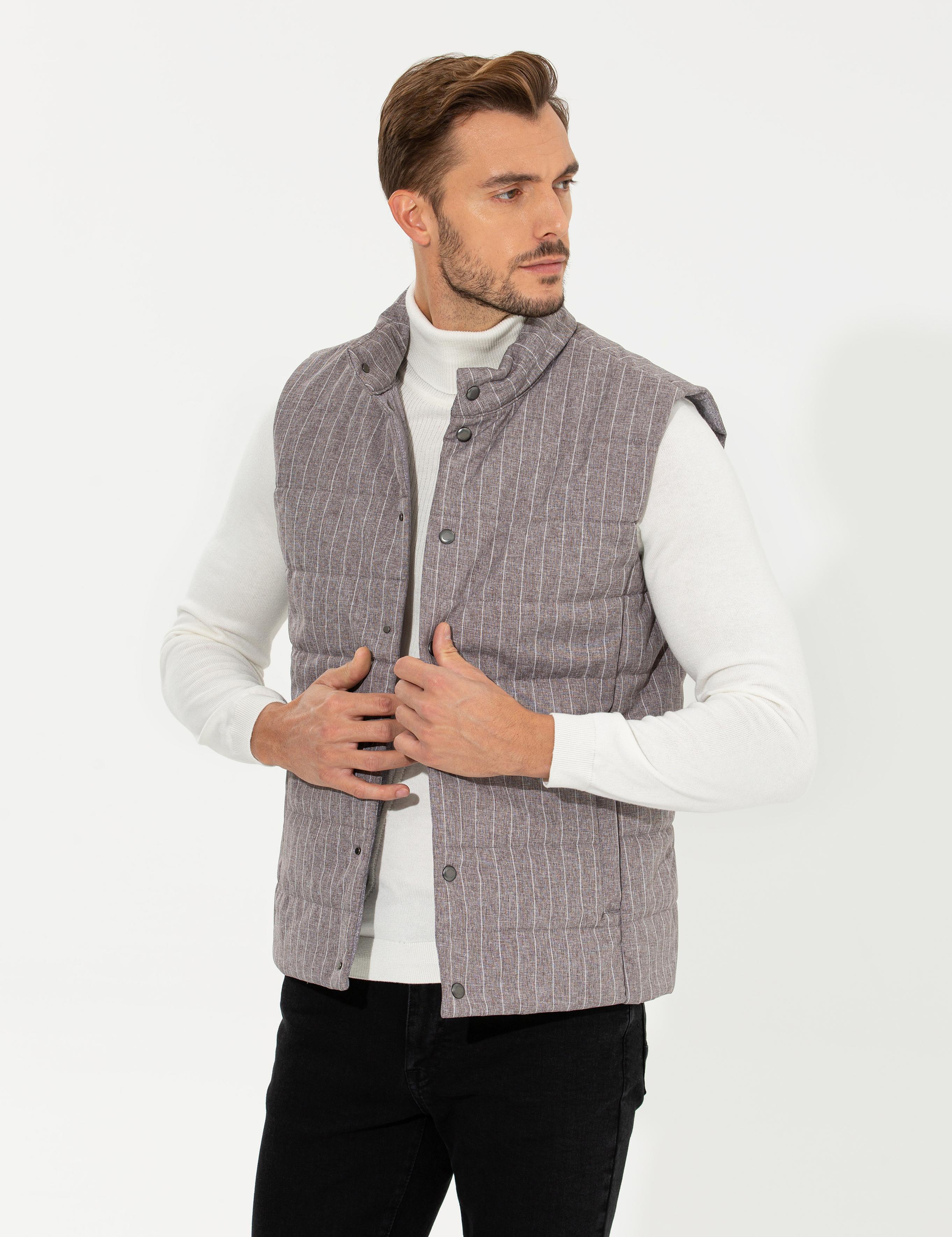 Gri Slim Fit Yelek