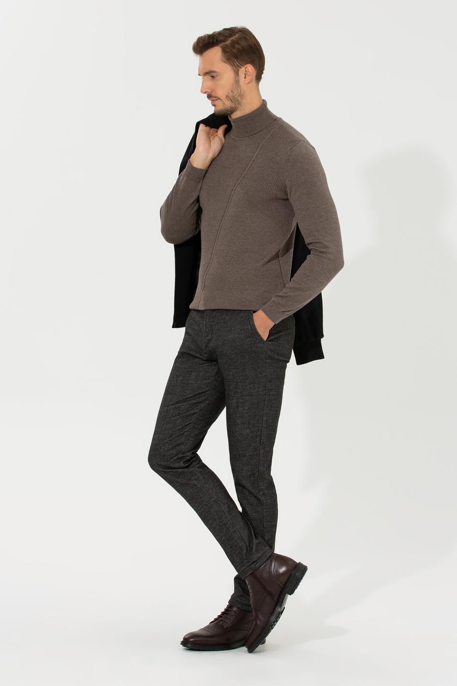 Antrasit Slim Fit Chino Pantolon_2