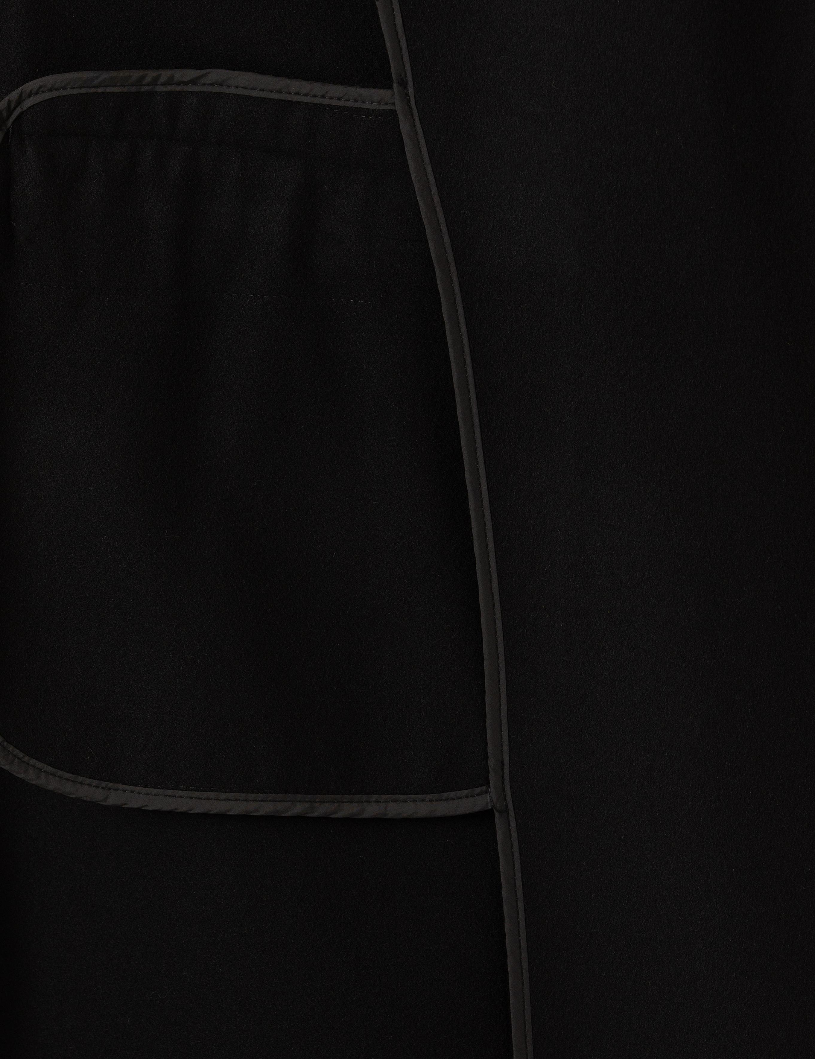 Siyah Regular Fit Kaşe Kaban