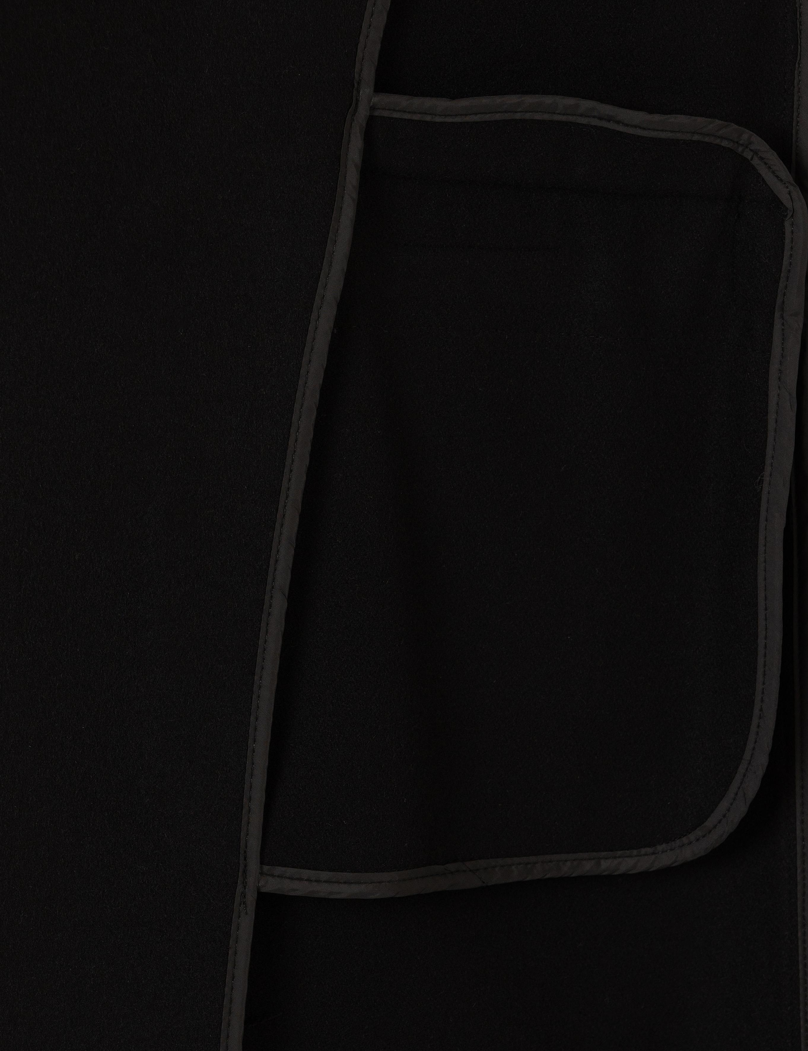 Siyah Regular Fit Kaşe Kaban