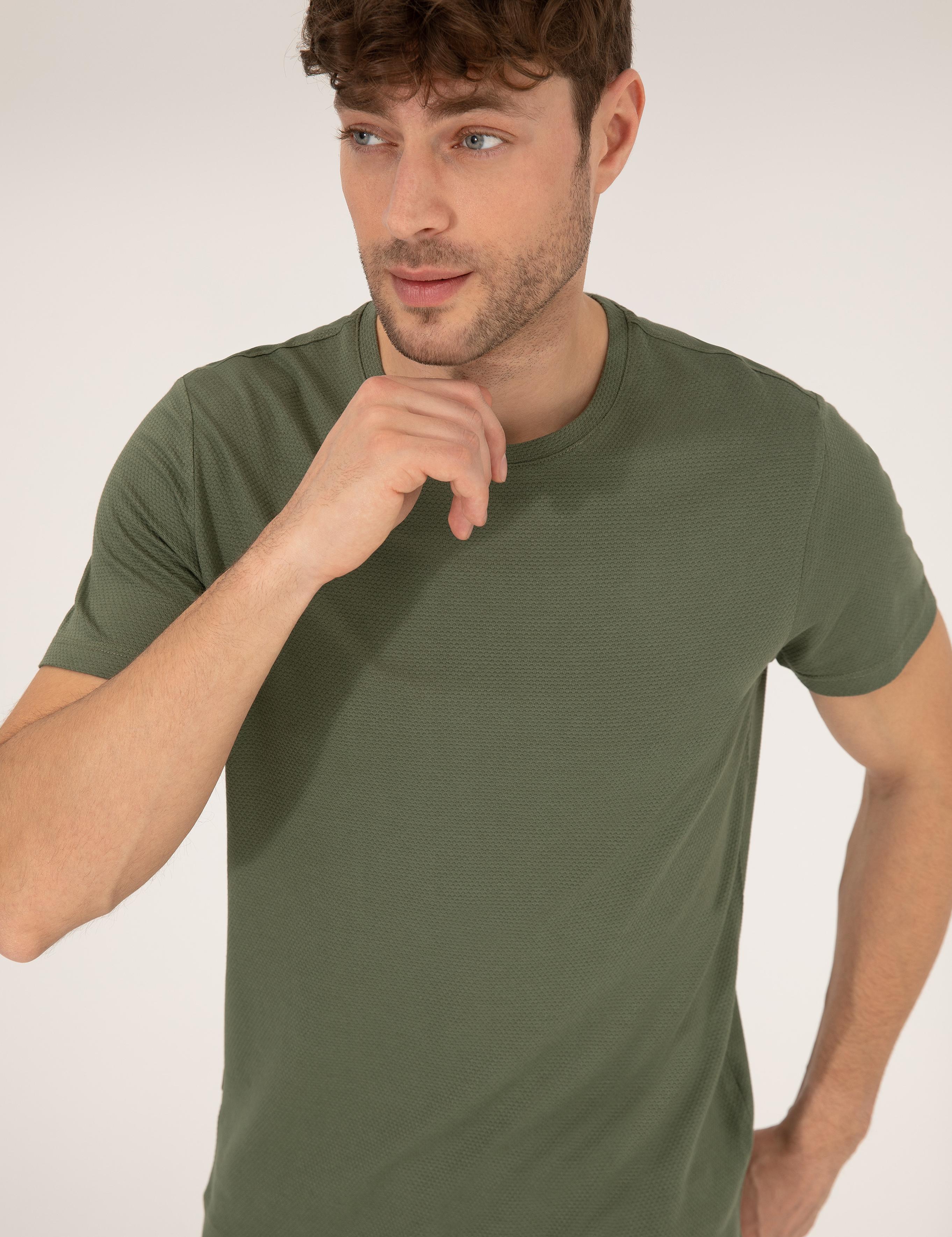 Haki Slim Fit Basic Tişört