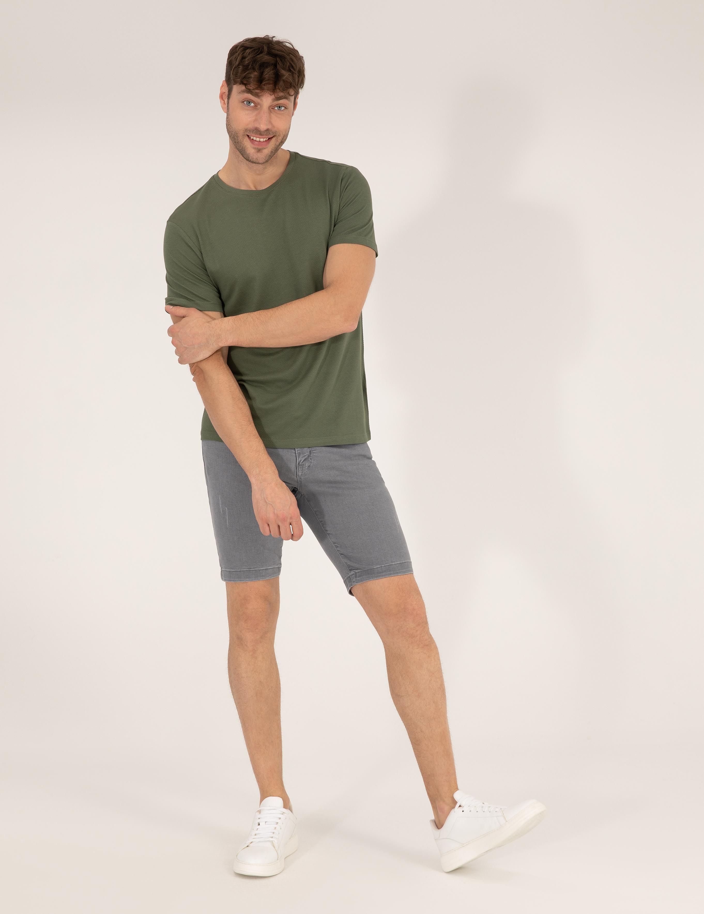 Haki Slim Fit Basic Tişört