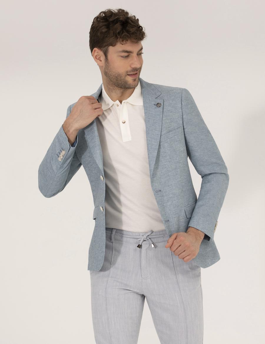 Mavi Ekstra Slim Fit Keten Karışımlı Blazer Ceket