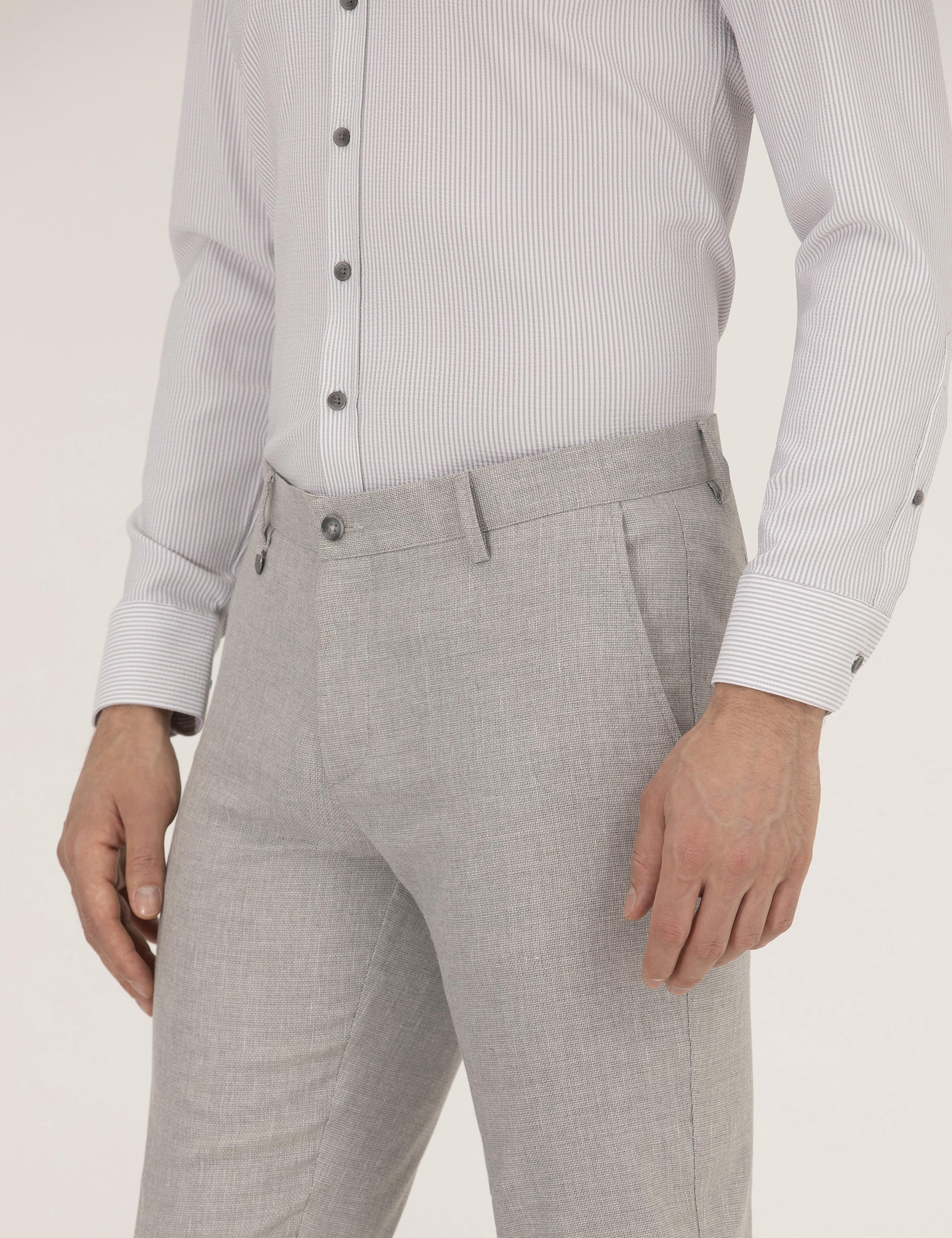 Gri Slim Fit Kumaş Pantolon