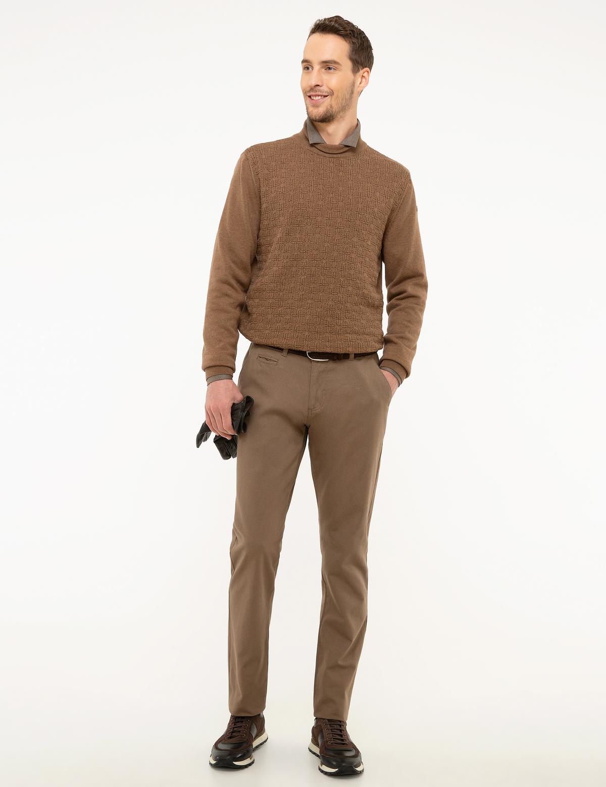 Açık Kahverengi Slim Fit Chino Pantolon