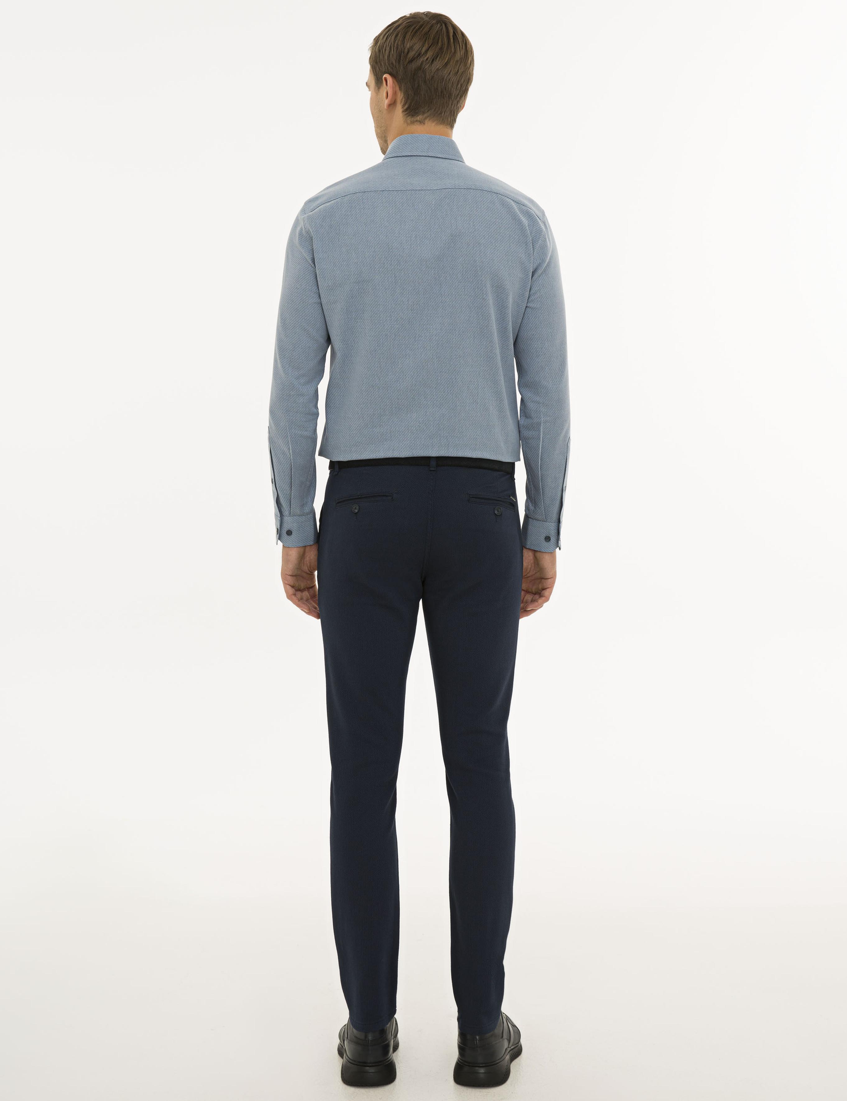 Lacivert Slim Fit Chino Pantolon