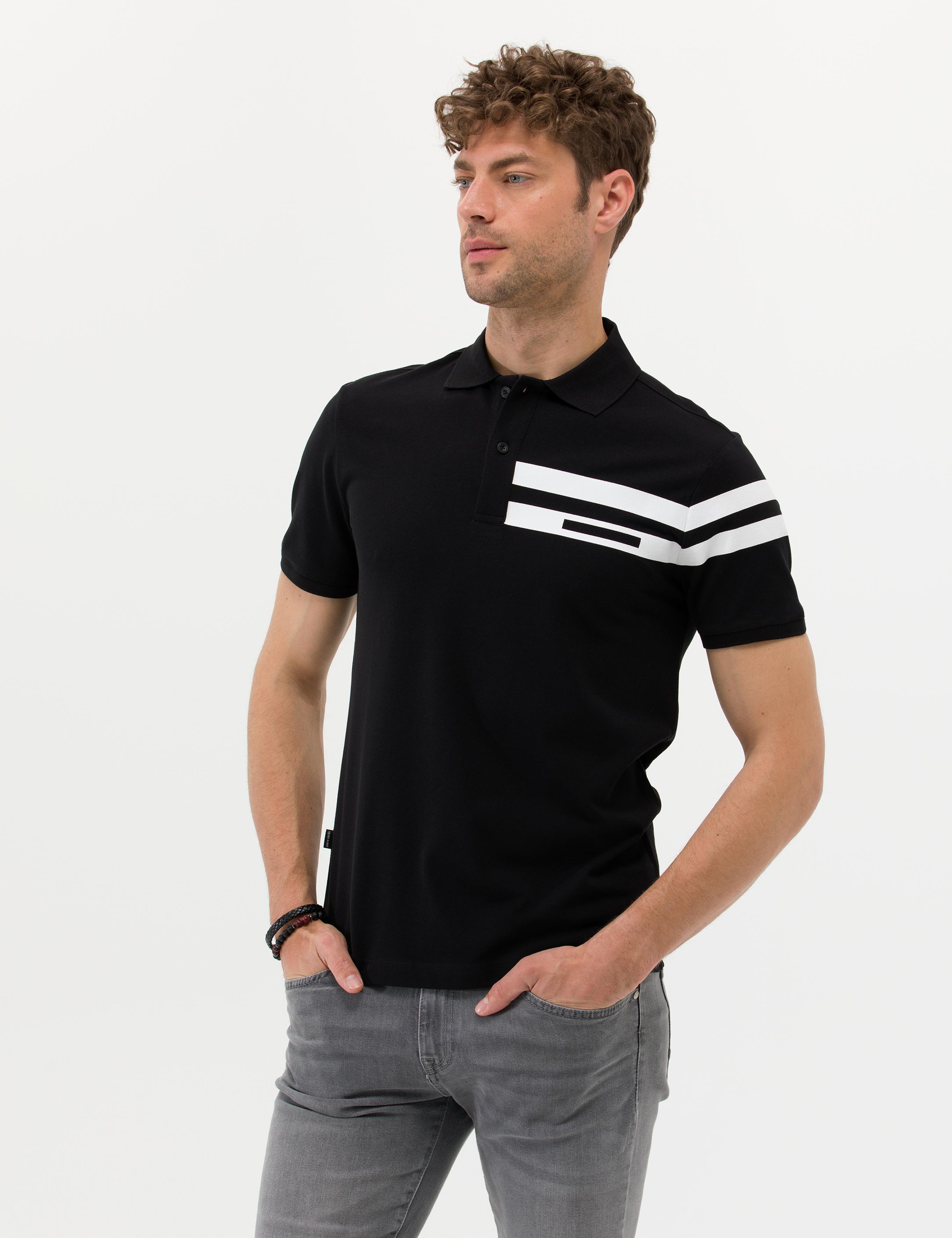 Siyah Slim Fit Polo Yaka Tişört