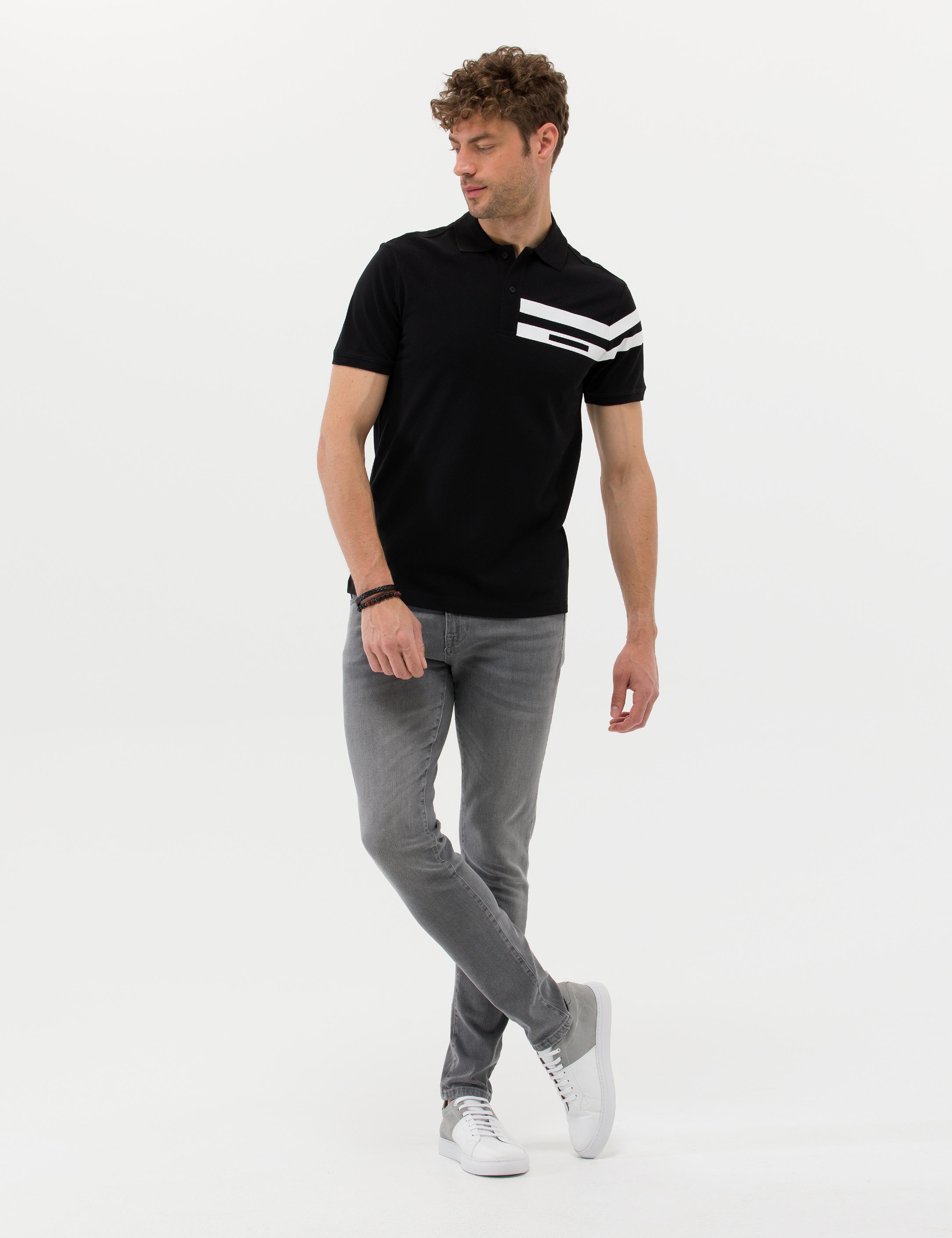 Siyah Slim Fit Polo Yaka Tişört