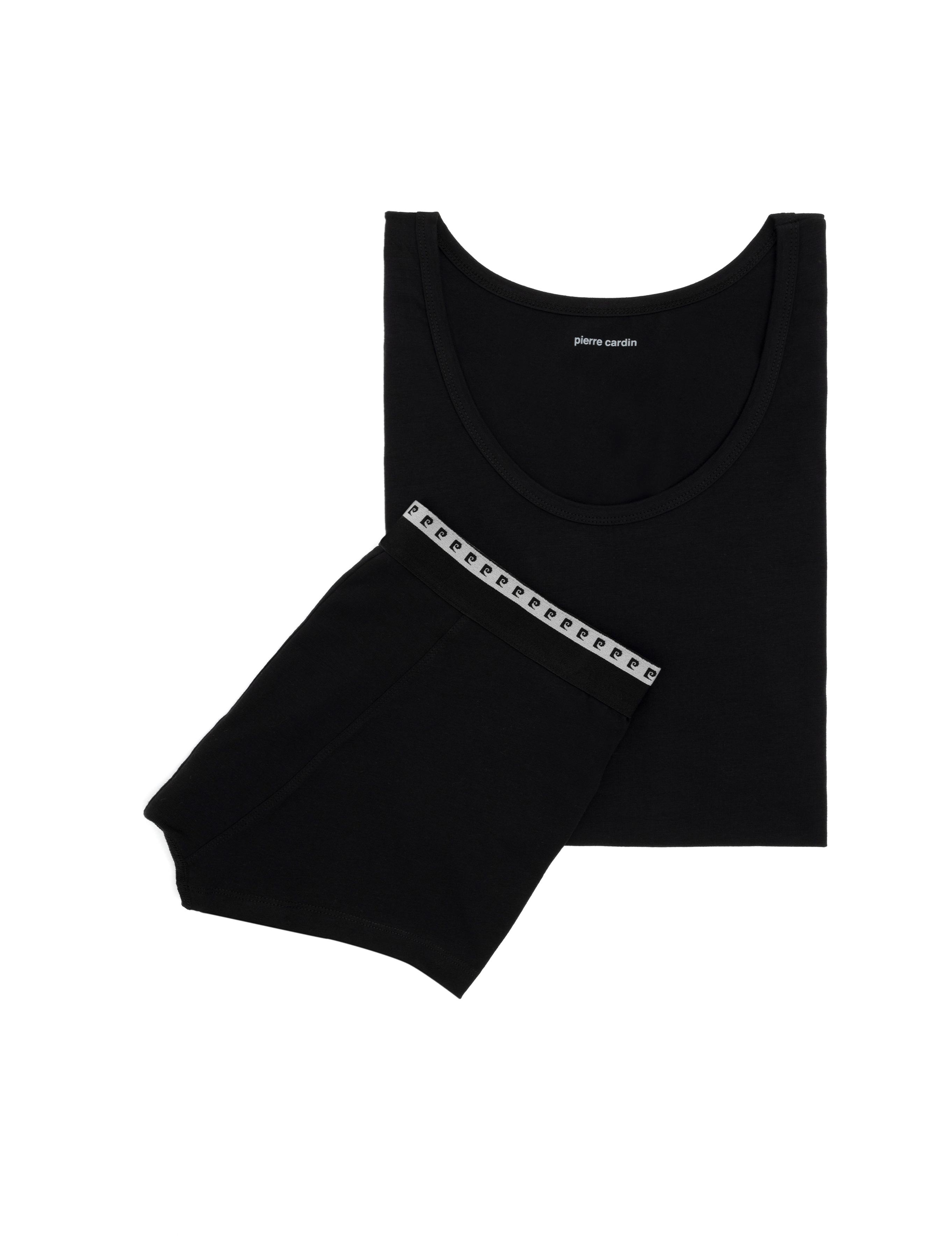 Siyah Atlet Boxer İç Giyim Takım Set