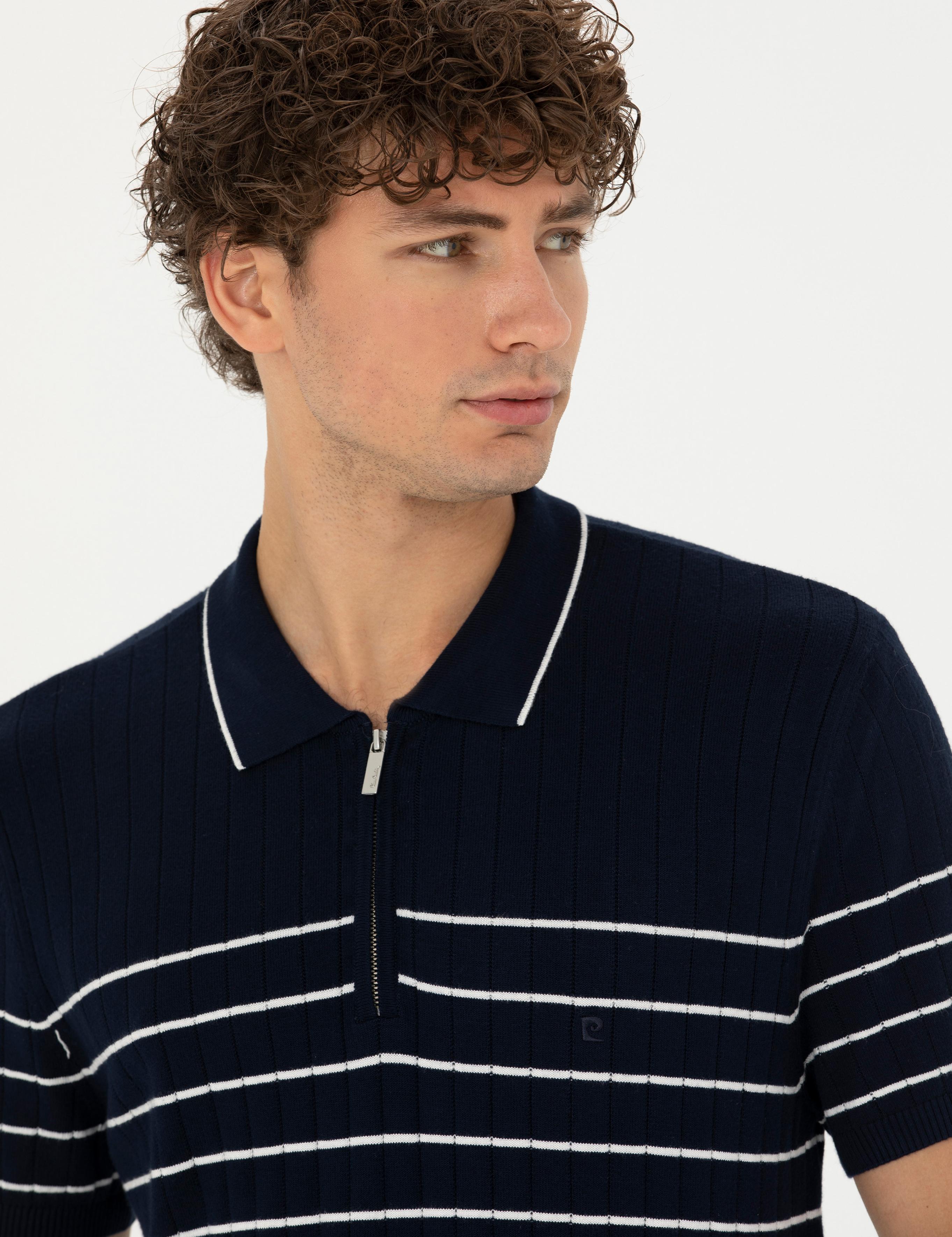 Lacivert Slim Fit Polo Yaka Triko Tişört