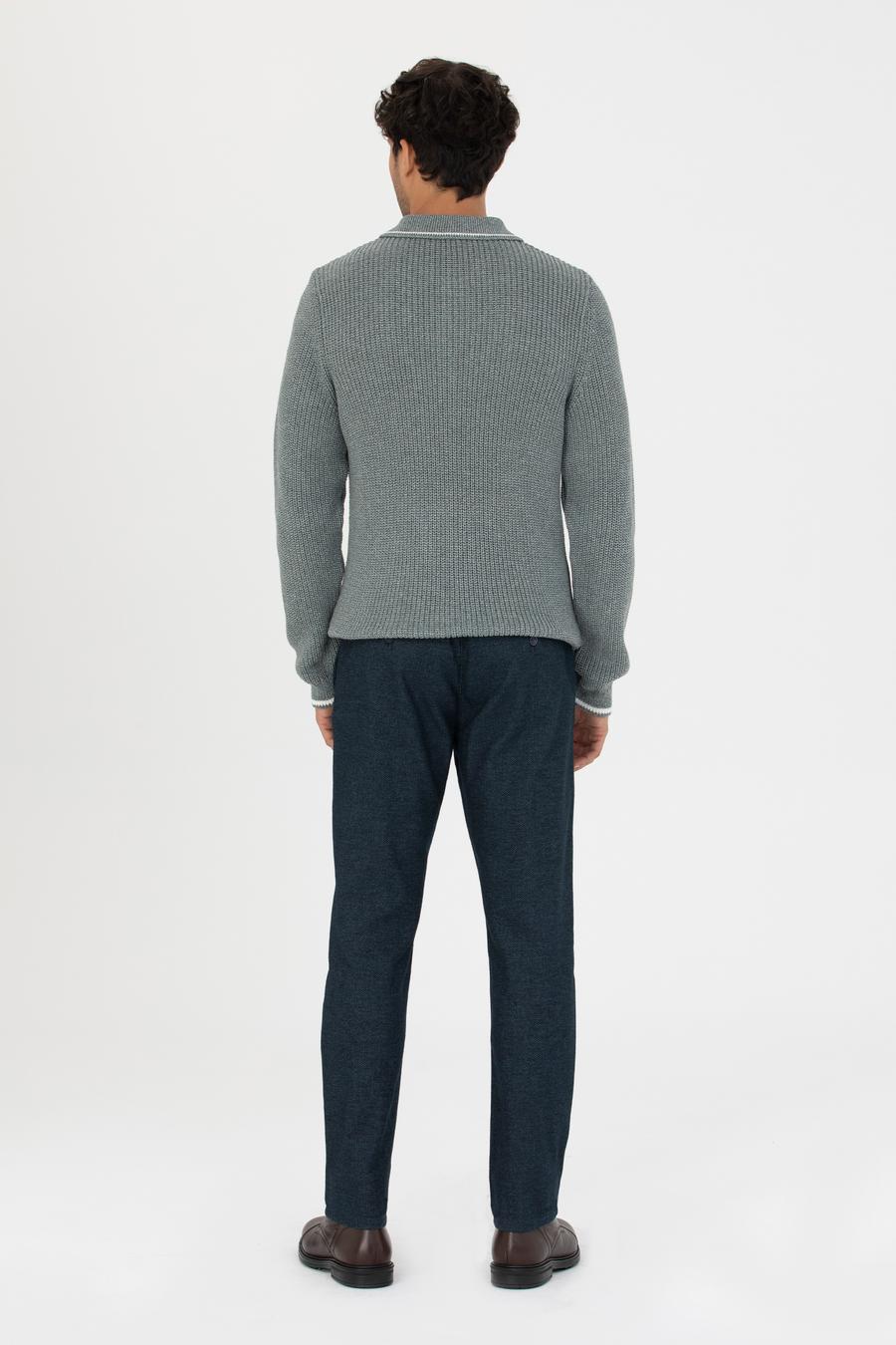 Lacivert Regular Fit Kanvas Pantolon_3
