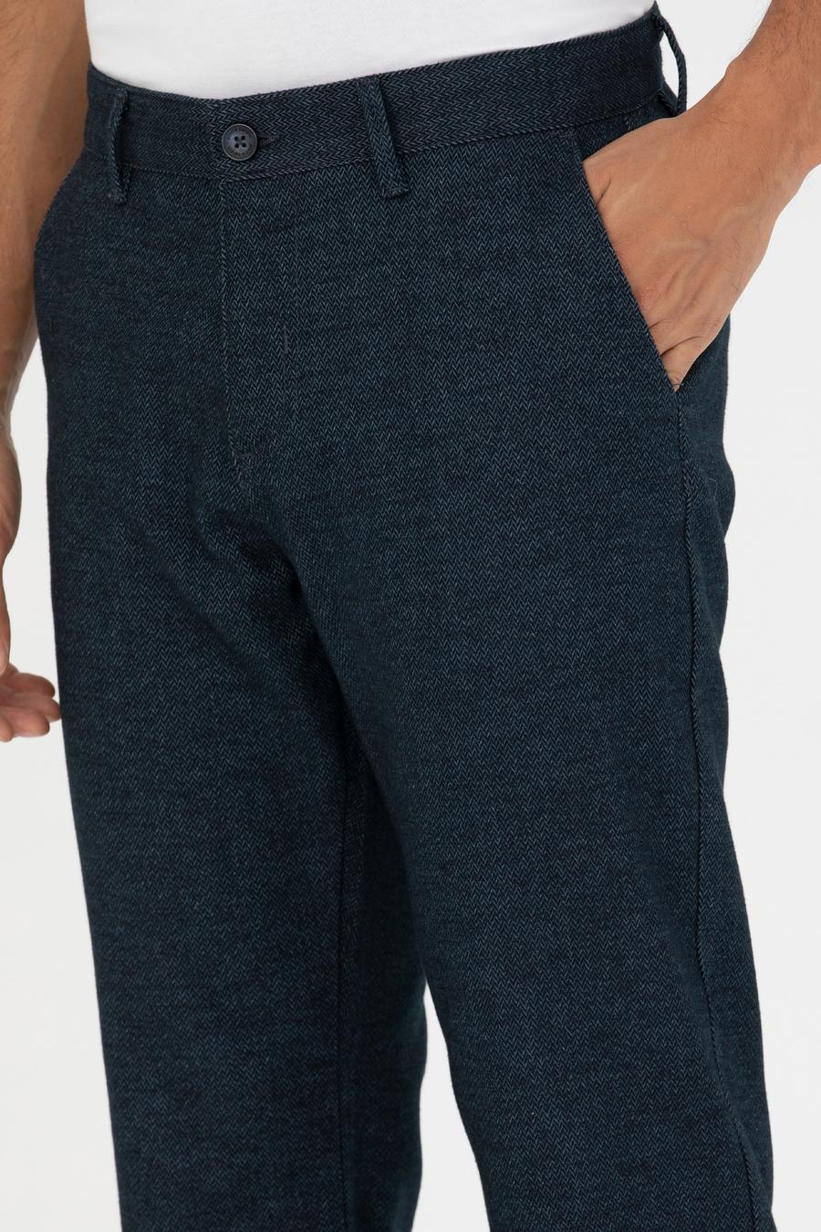 Lacivert Regular Fit Kanvas Pantolon_5