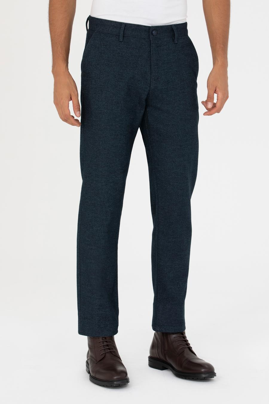 Lacivert Regular Fit Kanvas Pantolon_1