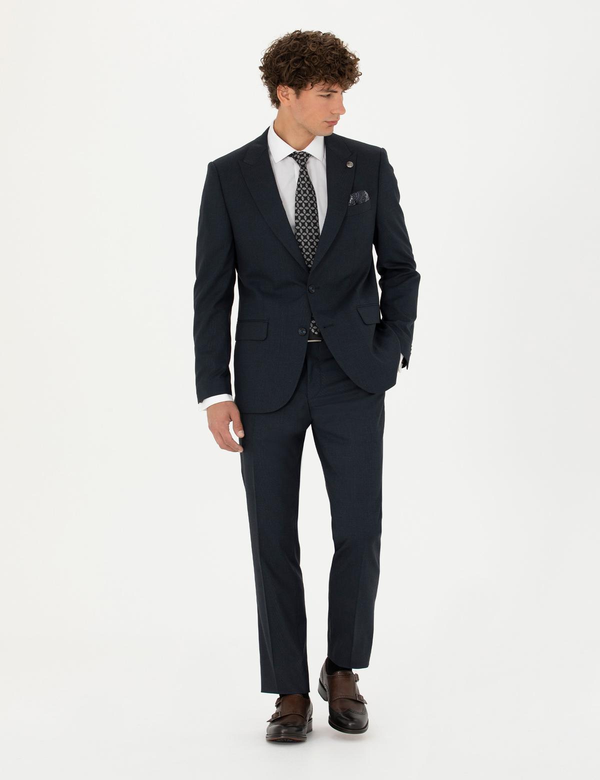 Lacivert Slim Fit Takım Elbise