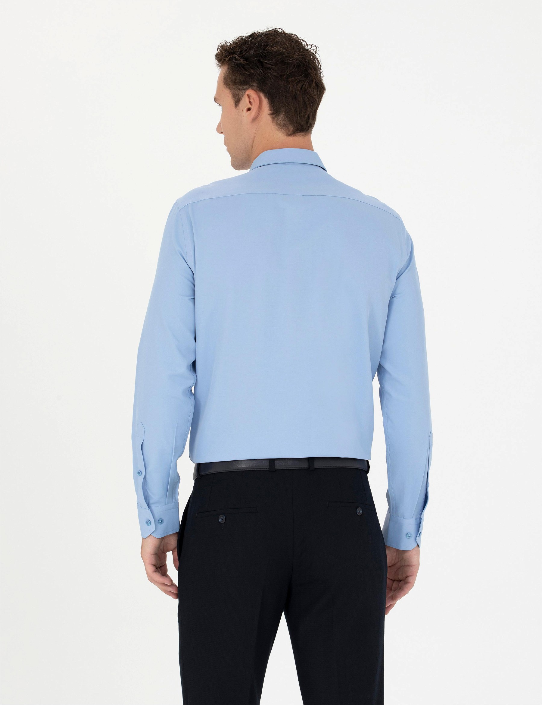 Mavi Slim Fit Uzun Kollu Basic Gömlek