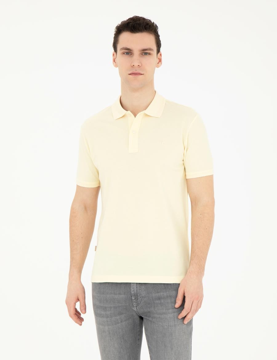 Sarı Slim Fit Basic Tişört