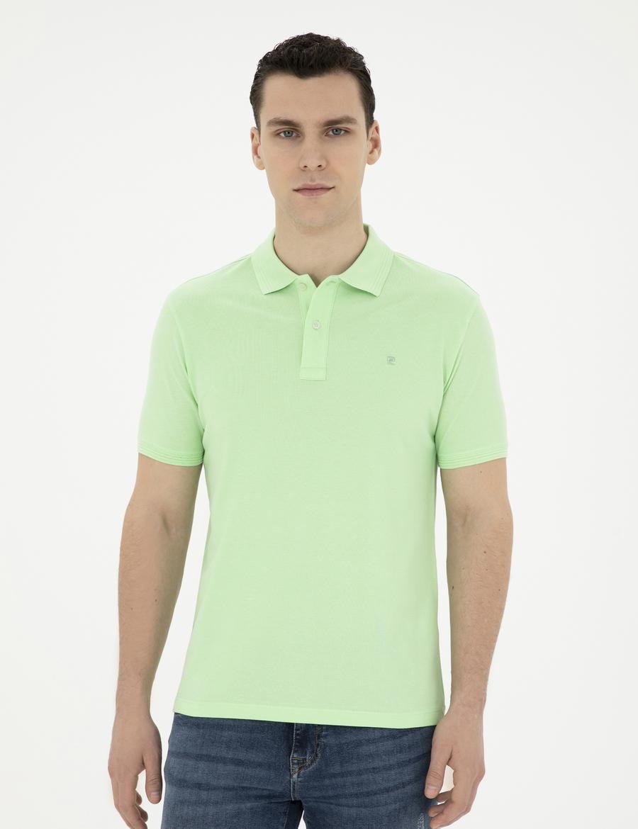 Fıstık Yeşili Slim Fit Basic Tişört