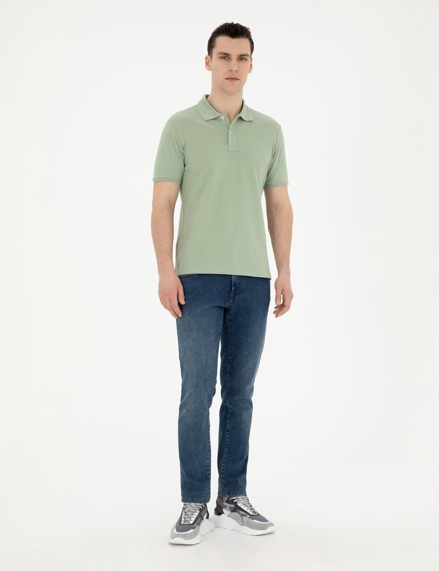 Yeşil Slim Fit Basic Tişört_3