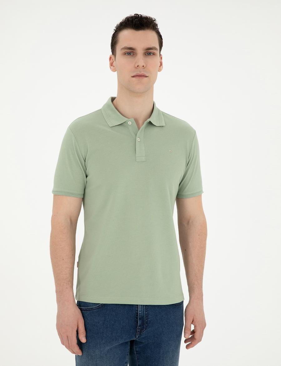 Yeşil Slim Fit Basic Tişört_2