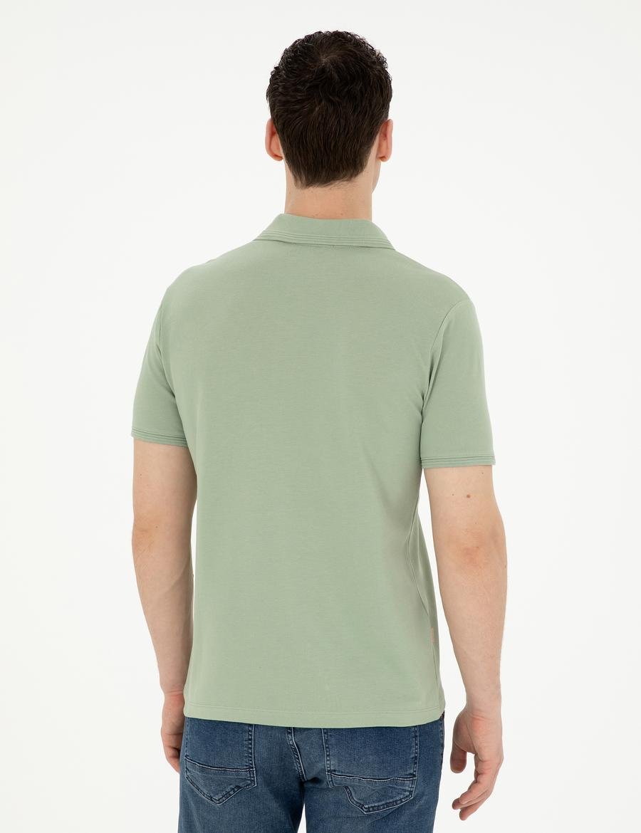 Yeşil Slim Fit Basic Tişört_4