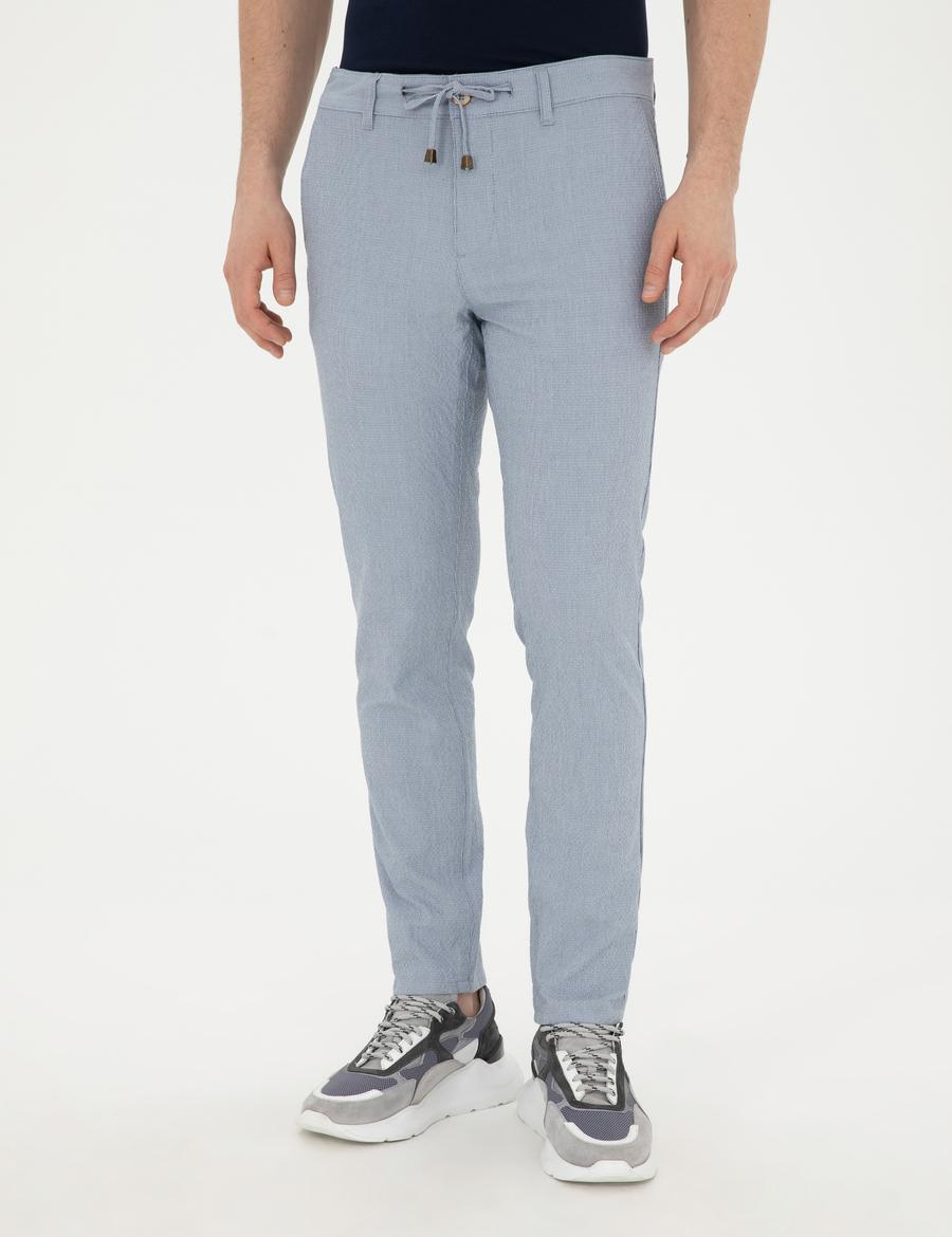Açık Mavi Slim Fit Kanvas Pantolon_1