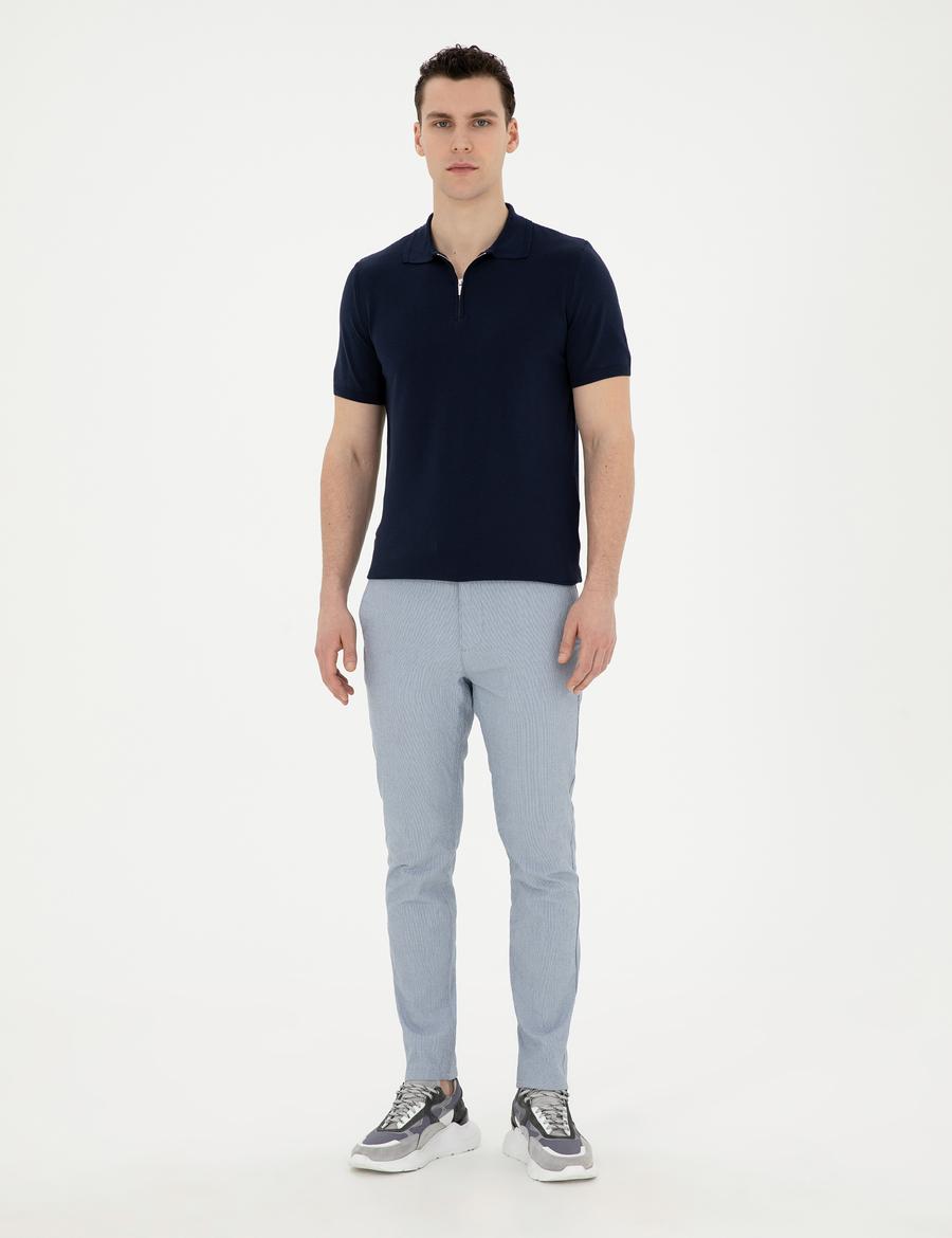 Açık Mavi Slim Fit Kanvas Pantolon_2