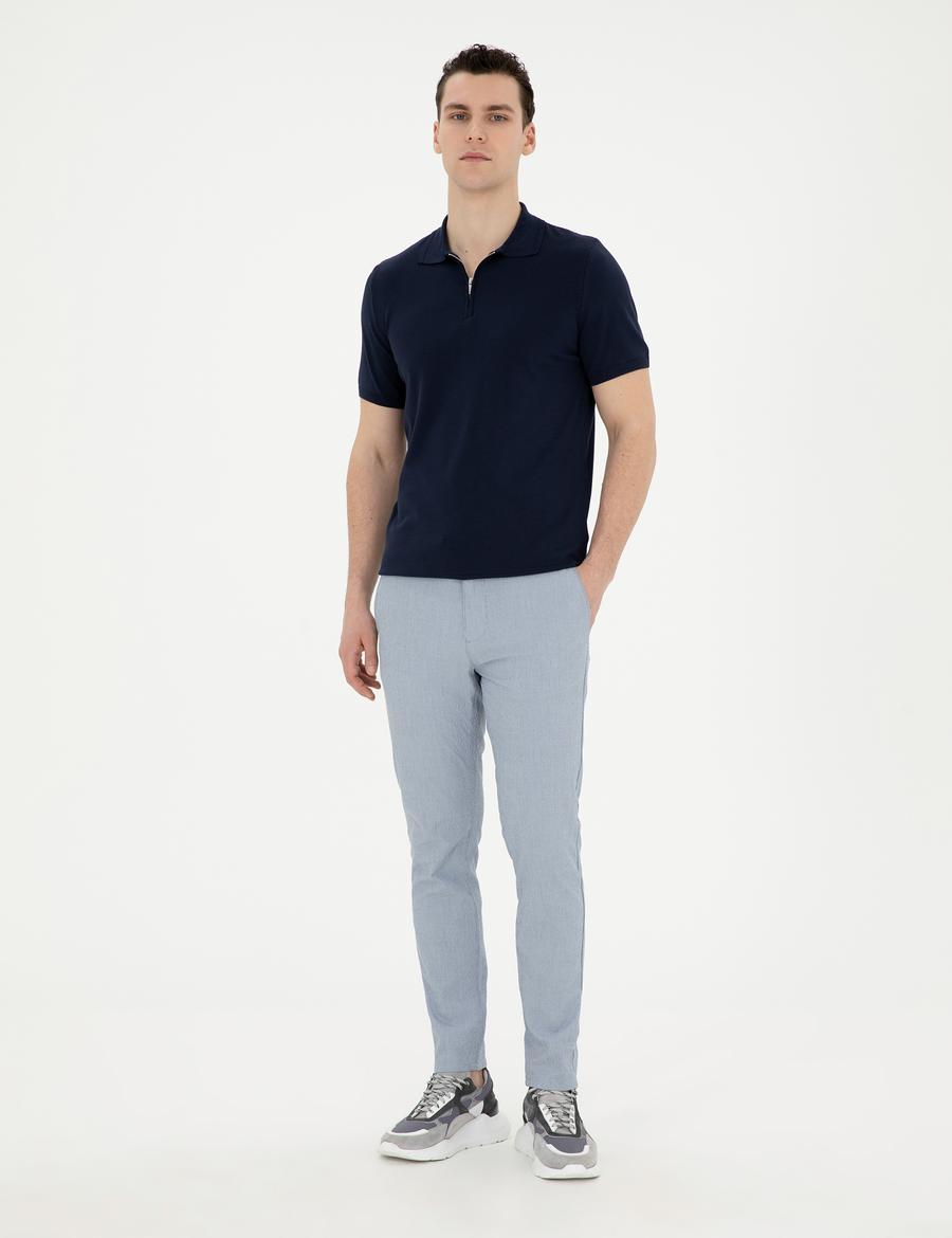 Açık Mavi Slim Fit Kanvas Pantolon_0