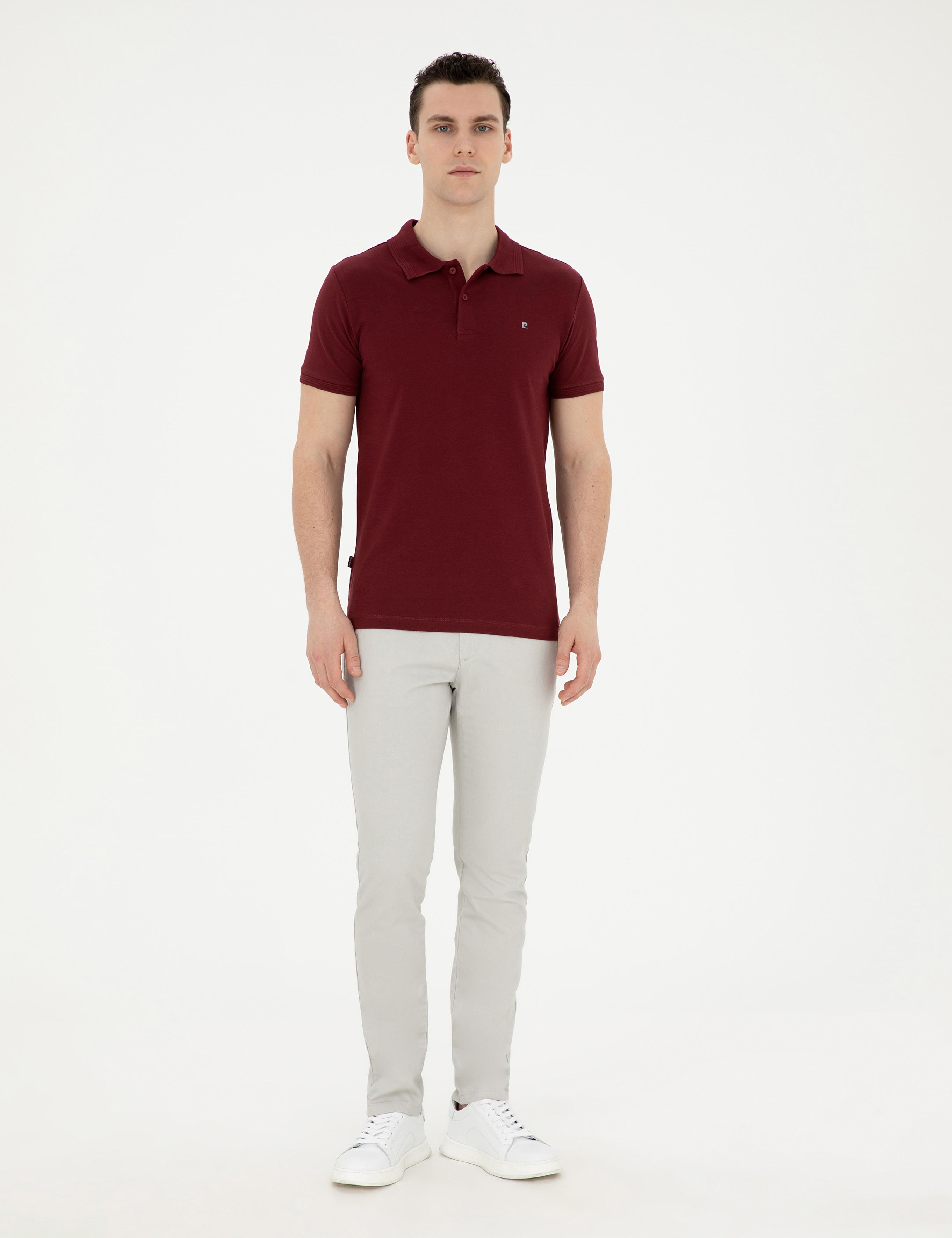 Bordo Slim Fit Basic Tişört