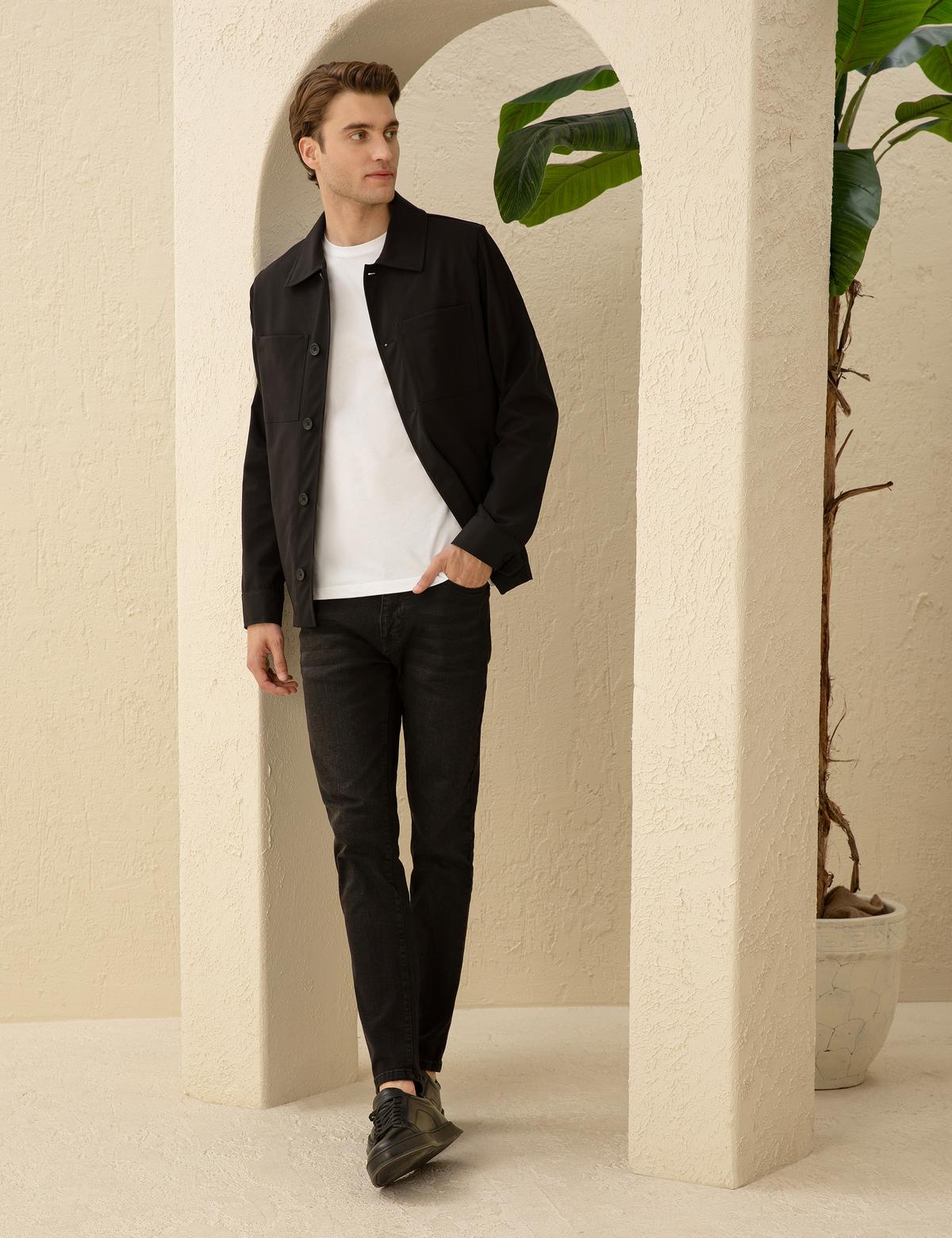 Siyah Slim Fit Jean Pantolon