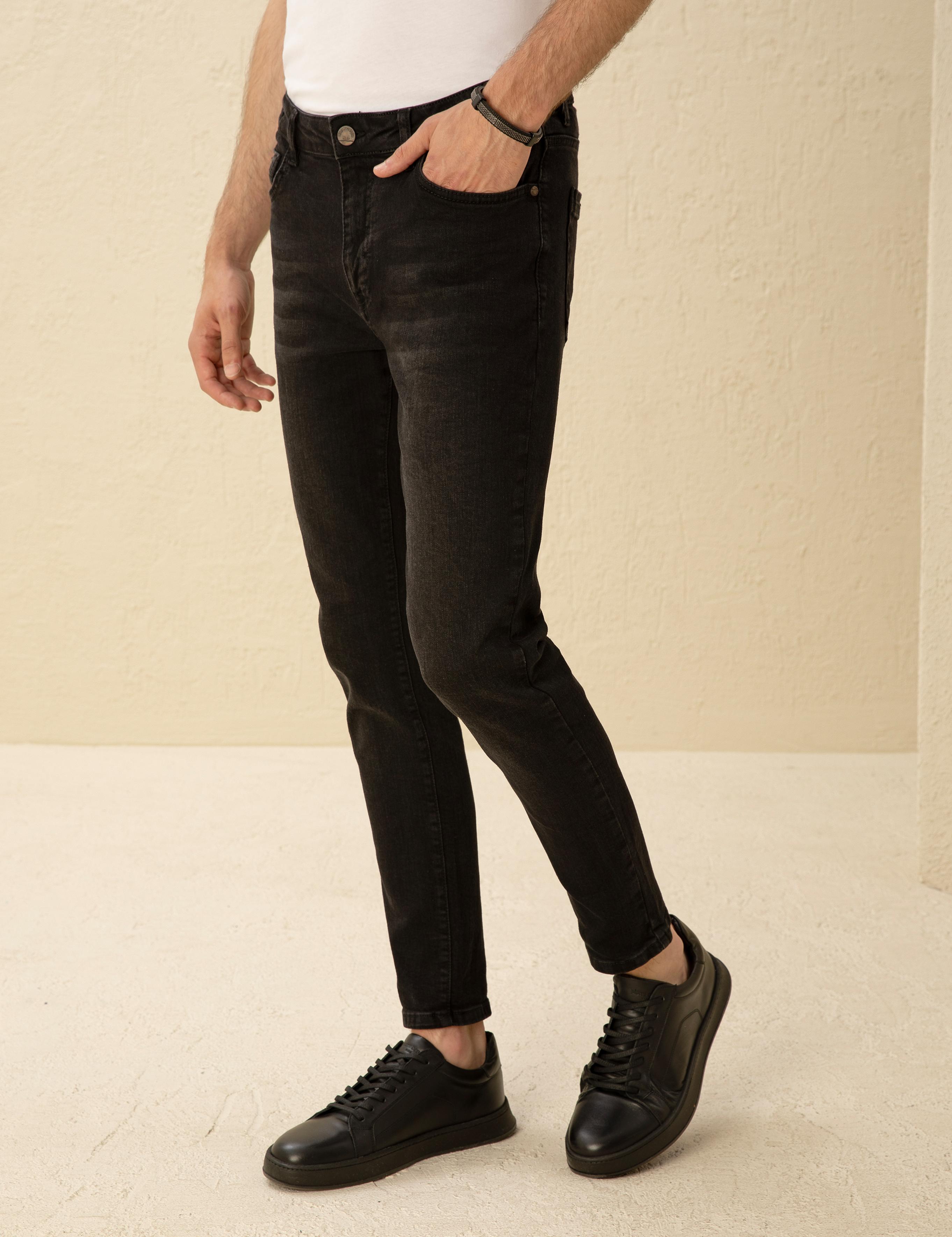 Siyah Slim Fit Jean Pantolon