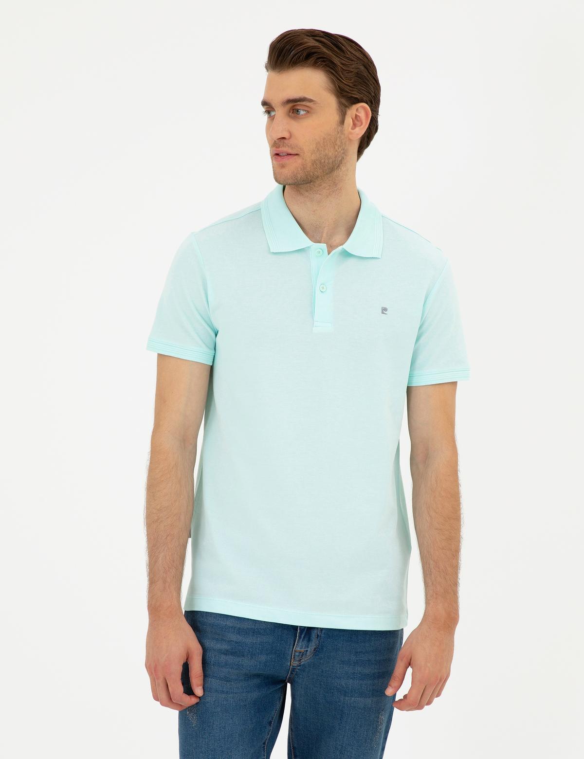 Su Yeşili Slim Fit Basic Tişört