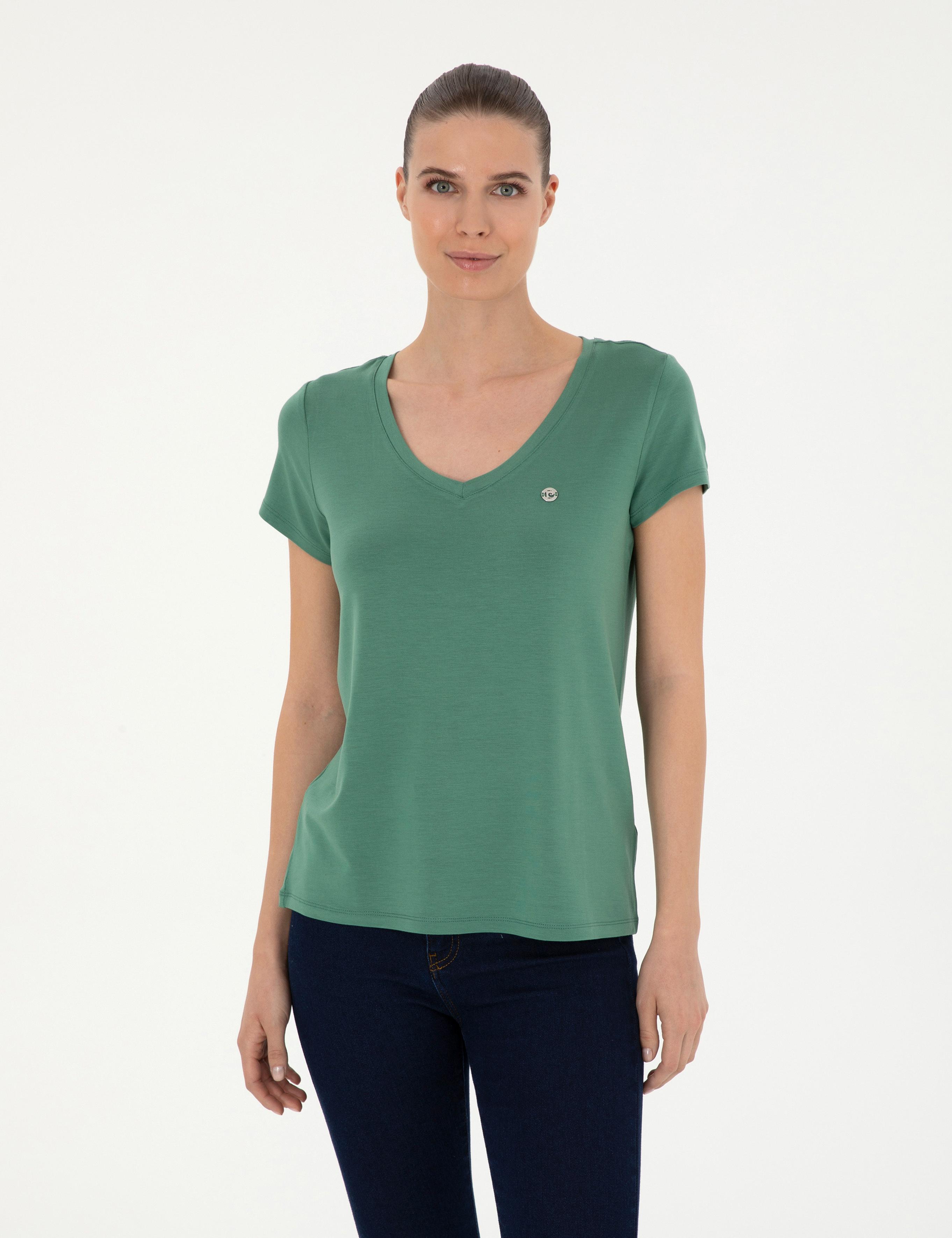 Yeşil Comfort Fit Basic Tişört