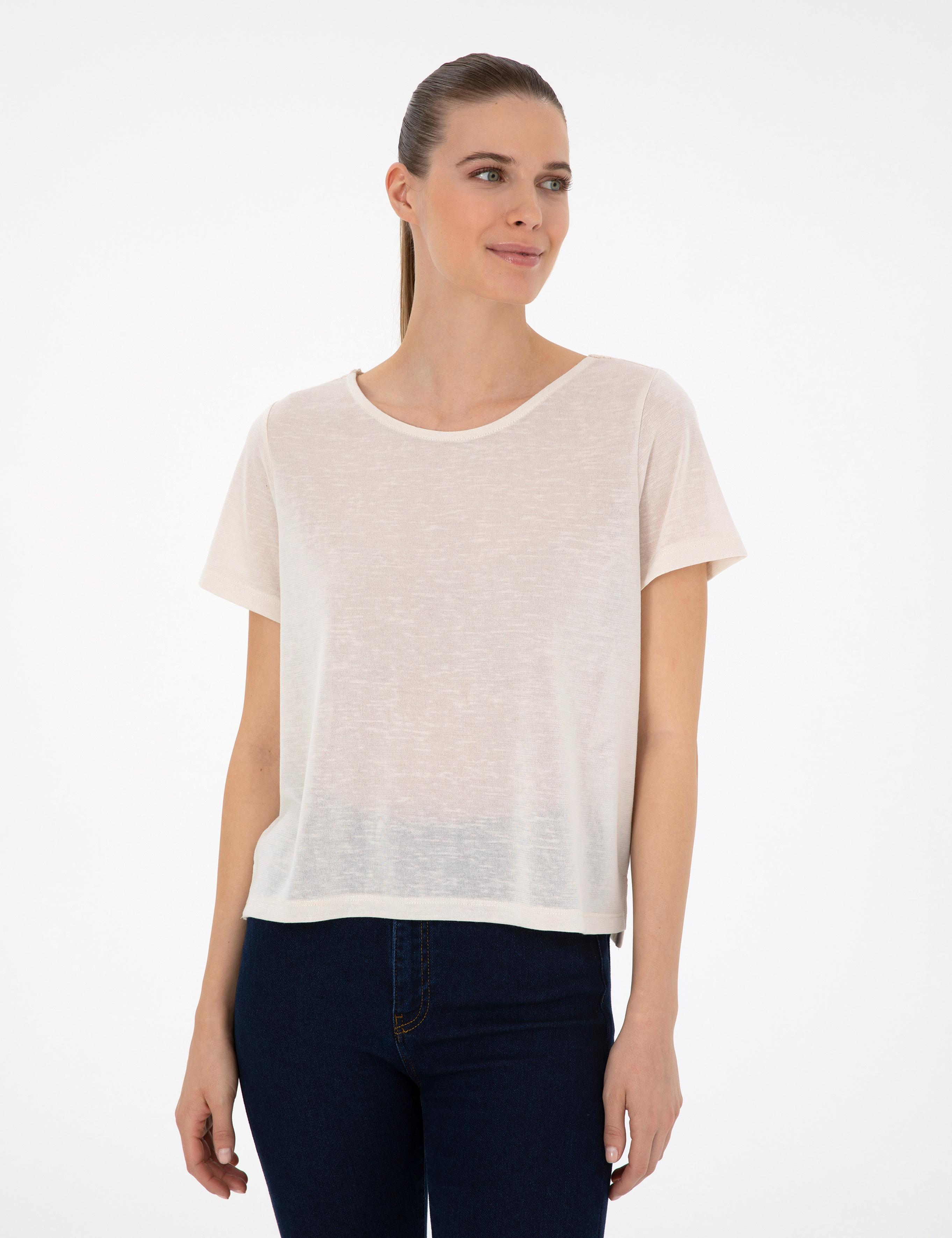 Krem Comfort Fit Tişört