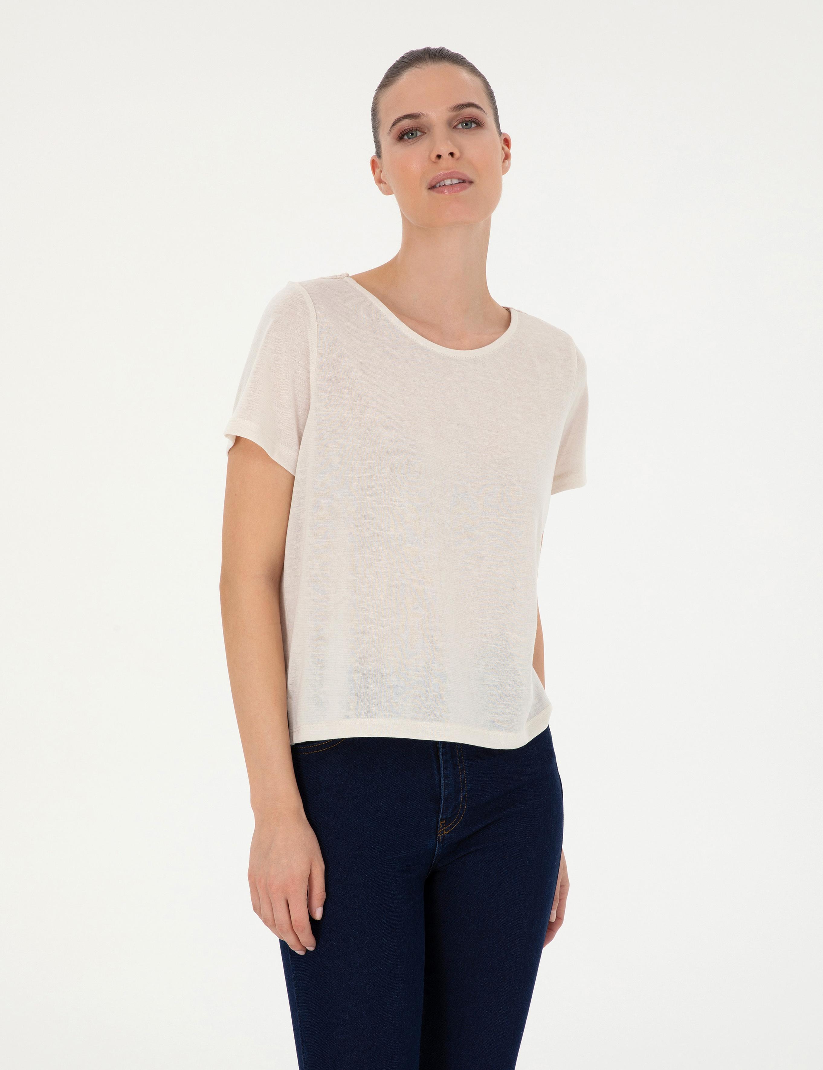 Krem Comfort Fit Tişört