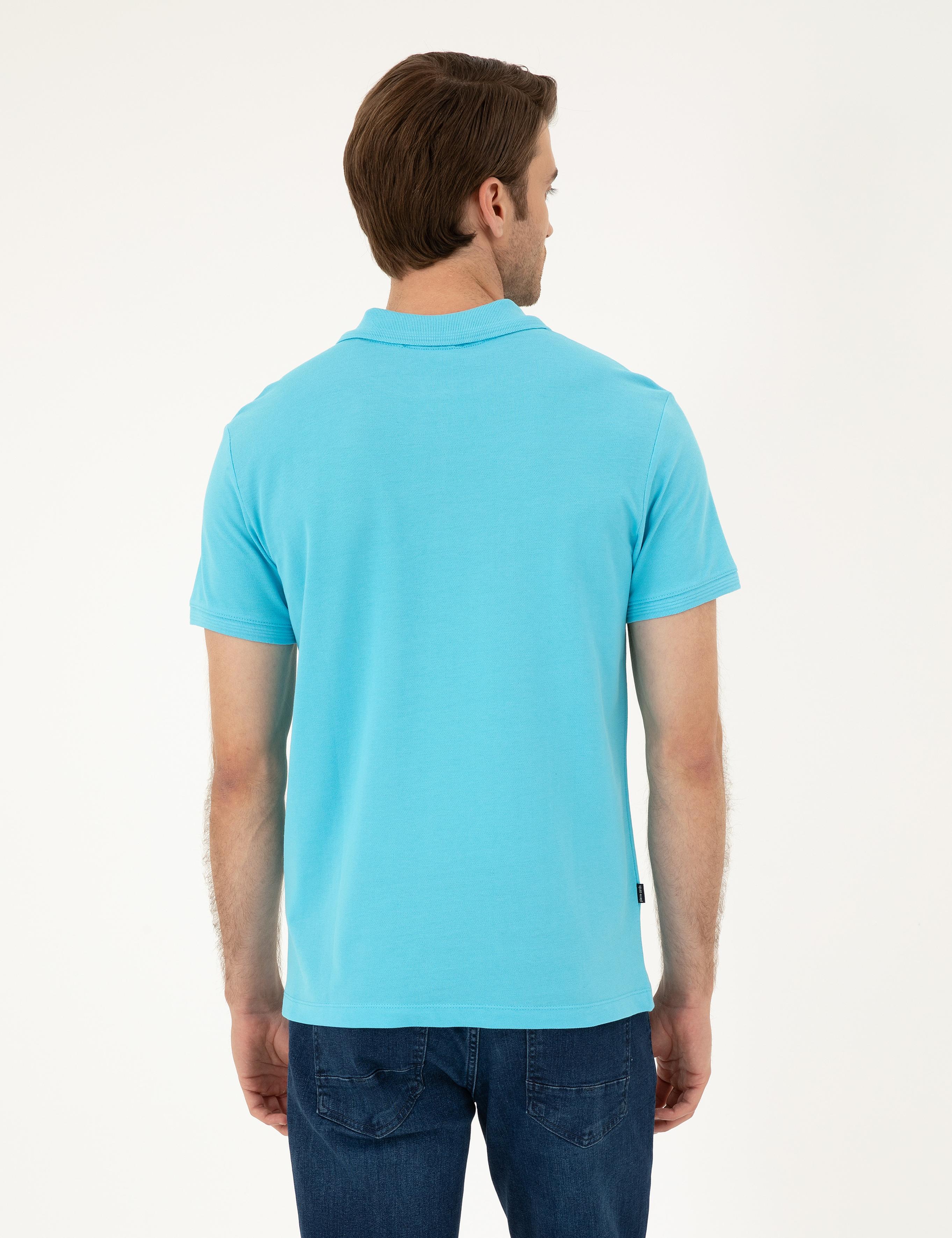 Turkuaz Slim Fit Basic Tişört