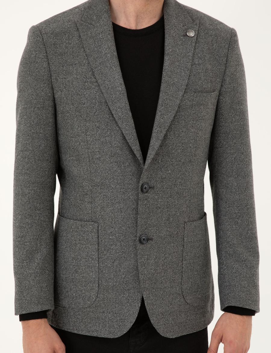 Füme Slim Fit Ceket_5