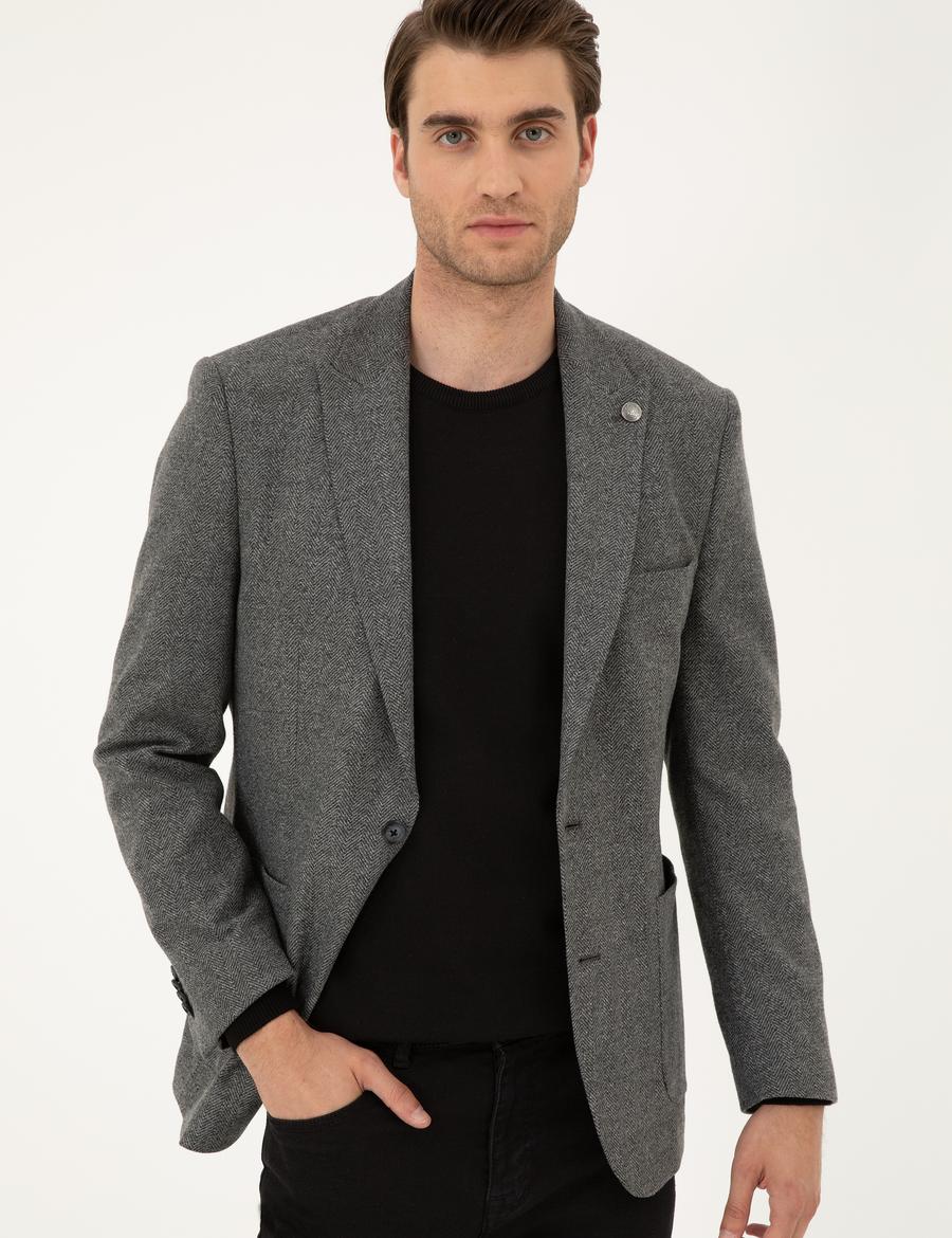 Füme Slim Fit Ceket_2