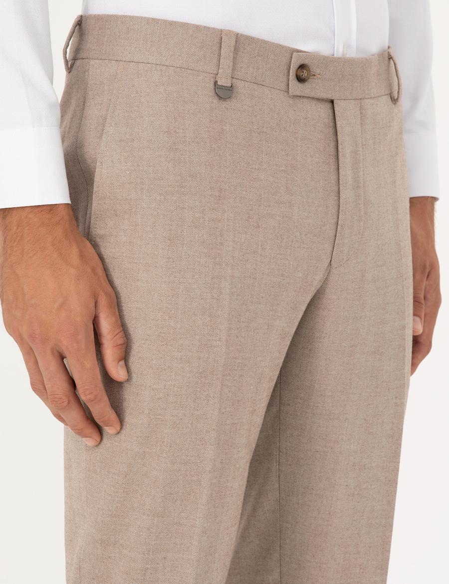 Bej Ex. Slim Fit Kumaş Pantolon_4